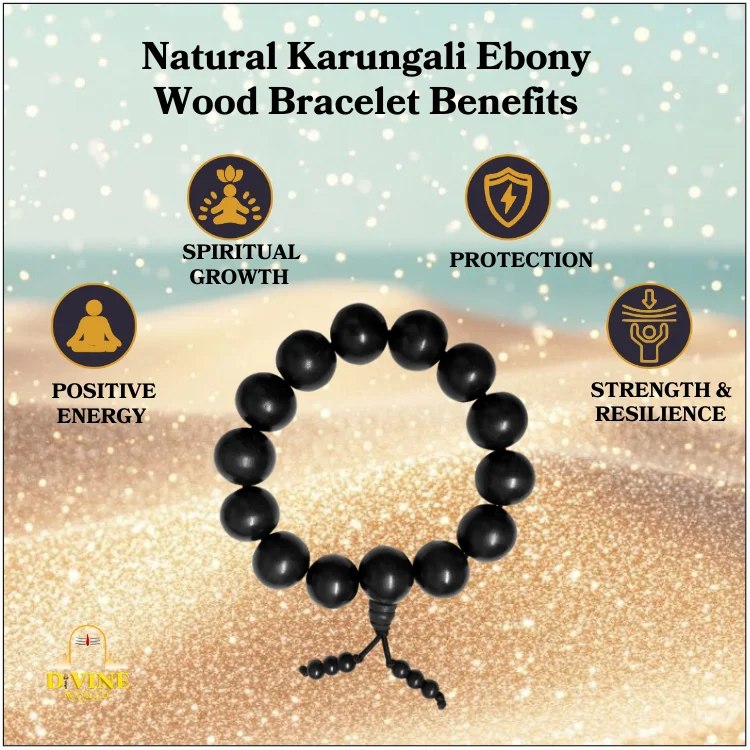 Natural Karungali Ebony Wood Bracelet 6MM