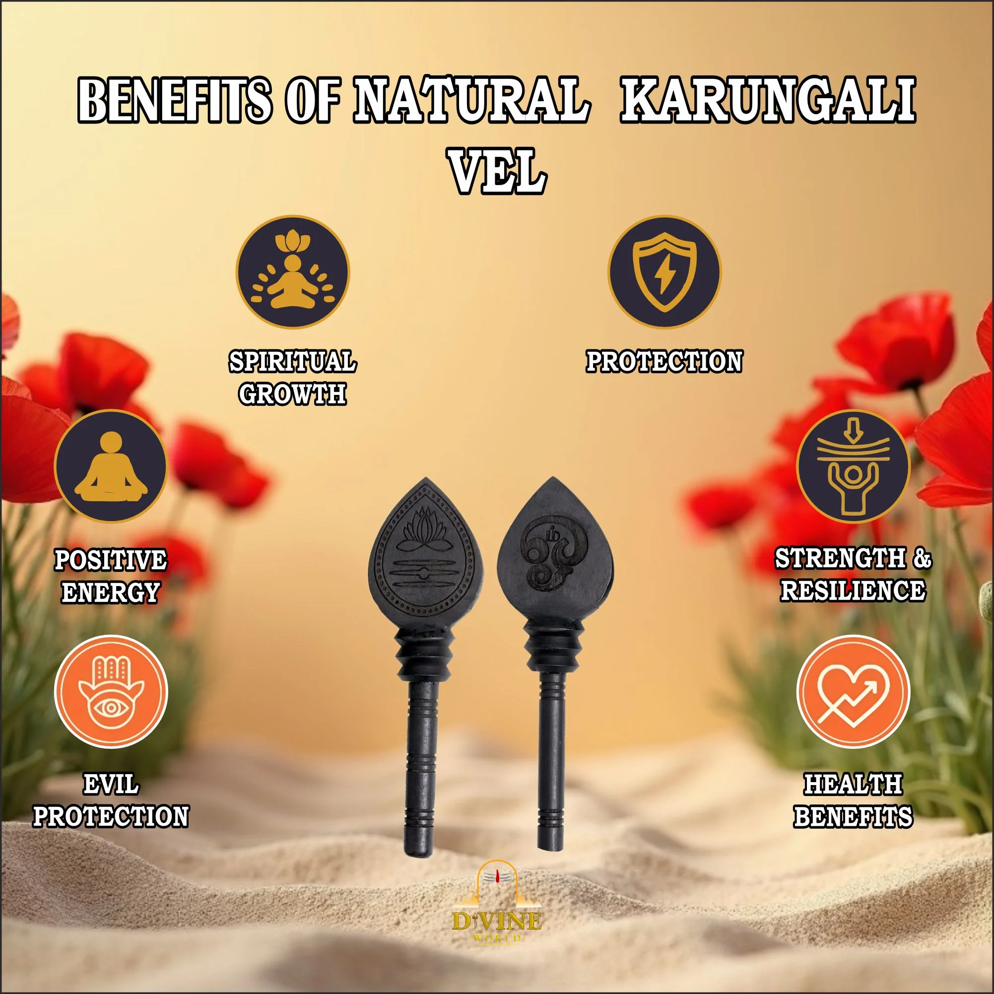 Natural Karungali Vel Stick