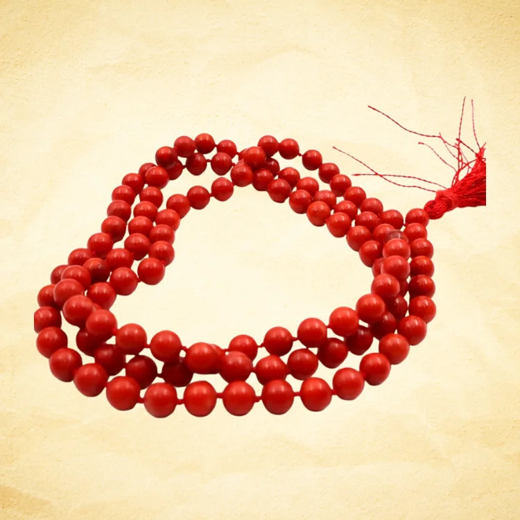  NATURAL PRECIOUS  STONE'S RED CORAL MALA