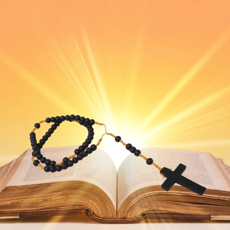 Black Teak Wood Colour Christian Christ Jesus Rosary Bead Mala