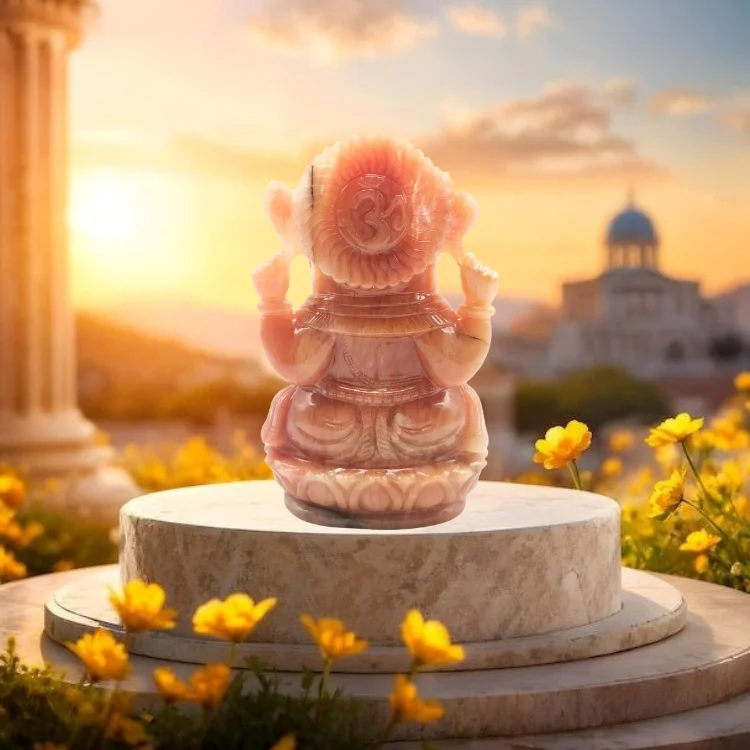 Abhimantrit Orange Aventurine (Sindoori) Ganesh