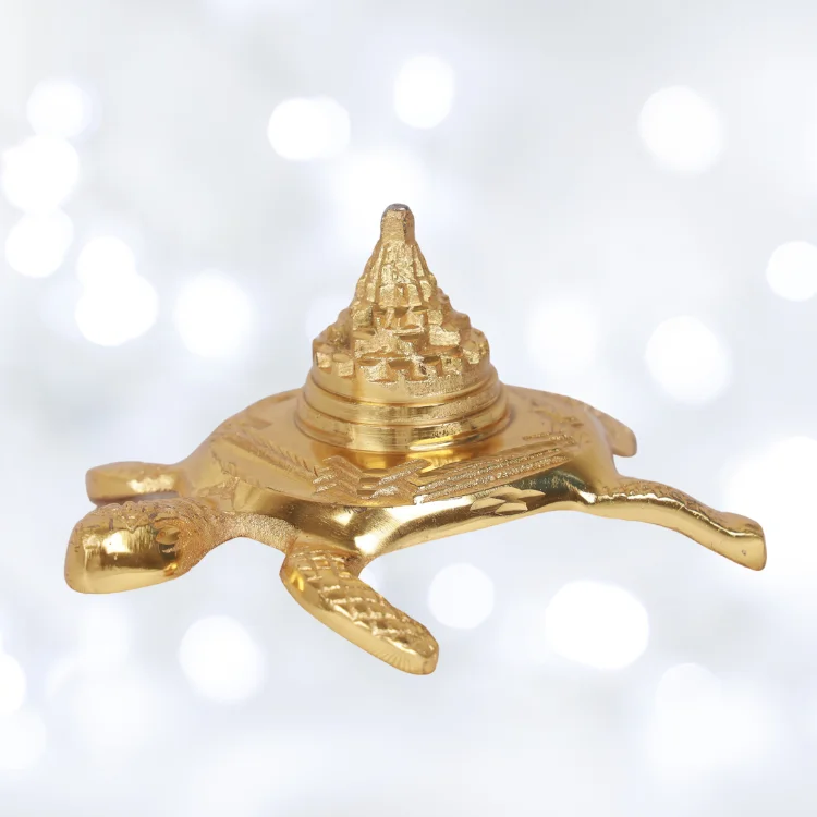 Brass Meru Shree Yantra with Tortoise