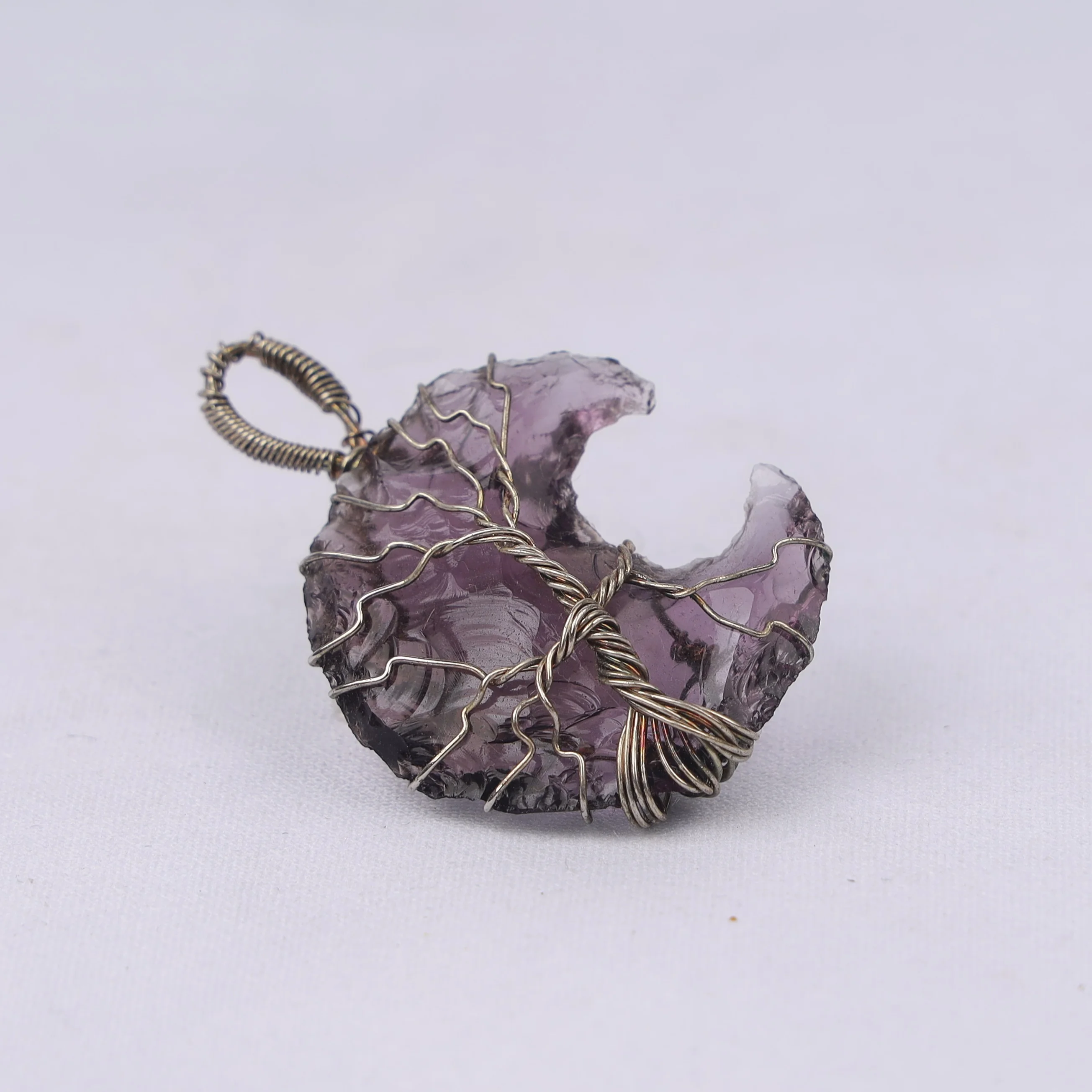 AMETHYST MOONSTONE NATURAL HEALING CRYSTAL PENDANT