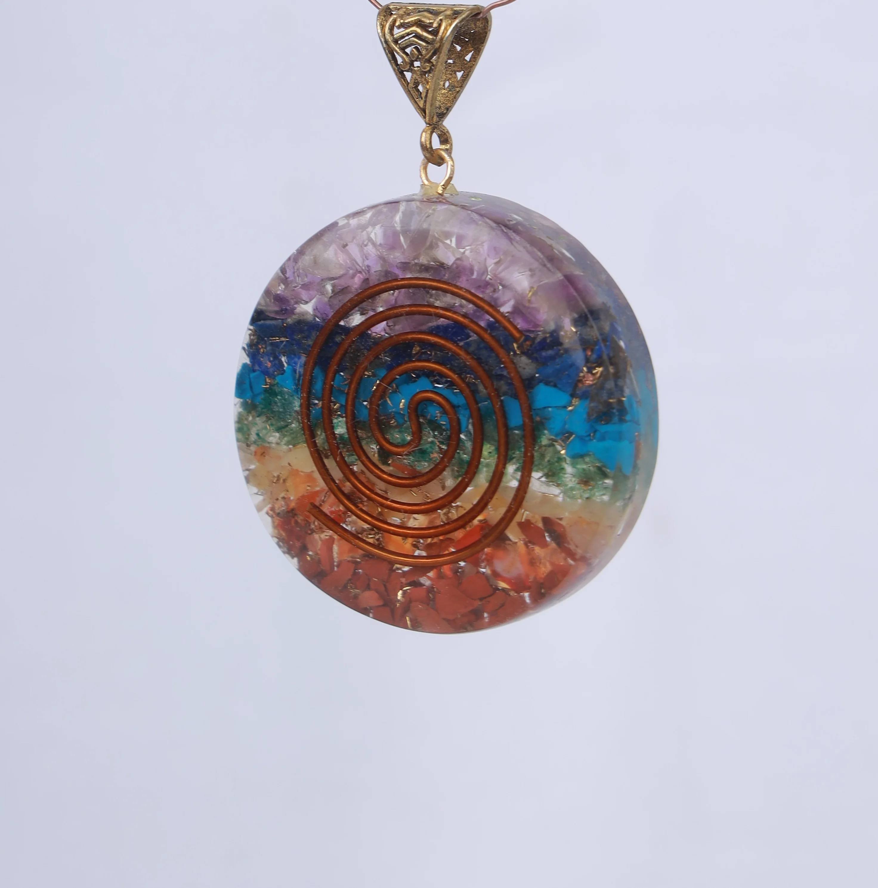 7 Chakra Rainbow round Pendant 