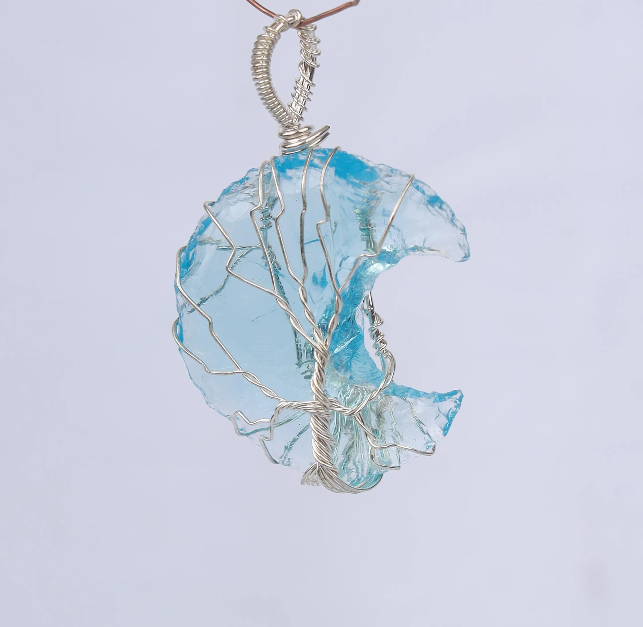 Natural Opalite Moon Shape Pendant