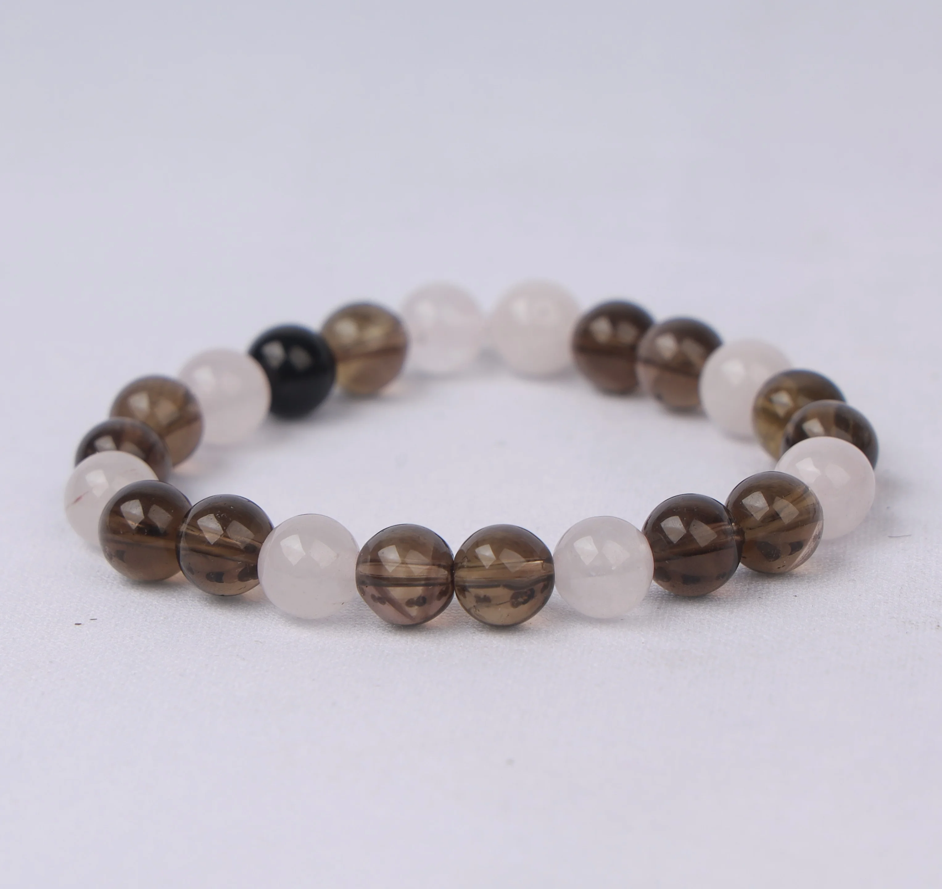 Natural Zodiac Capricorn Rose Quartz, Black Tourmaline and Golden Tiger's Eye Bracelet