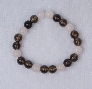Natural Zodiac Capricorn Rose Quartz, Black Tourmaline and Golden Tiger's Eye Bracelet