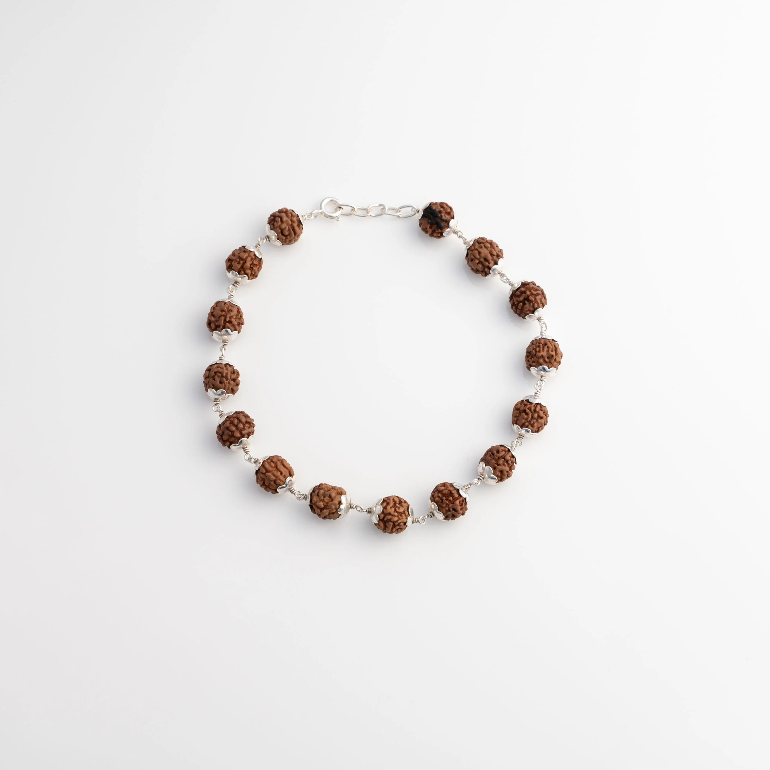 Rudraksha Silver Bracelet 6 MM