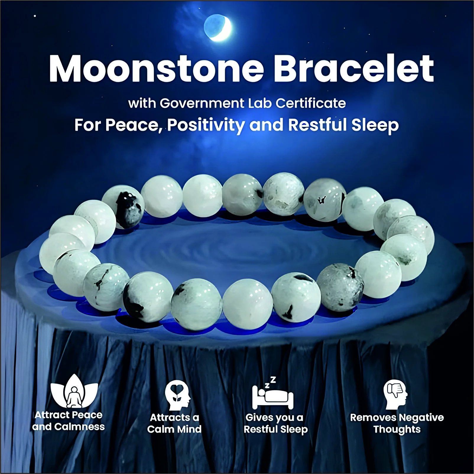Natural Rainbow Moonstone Bracelets