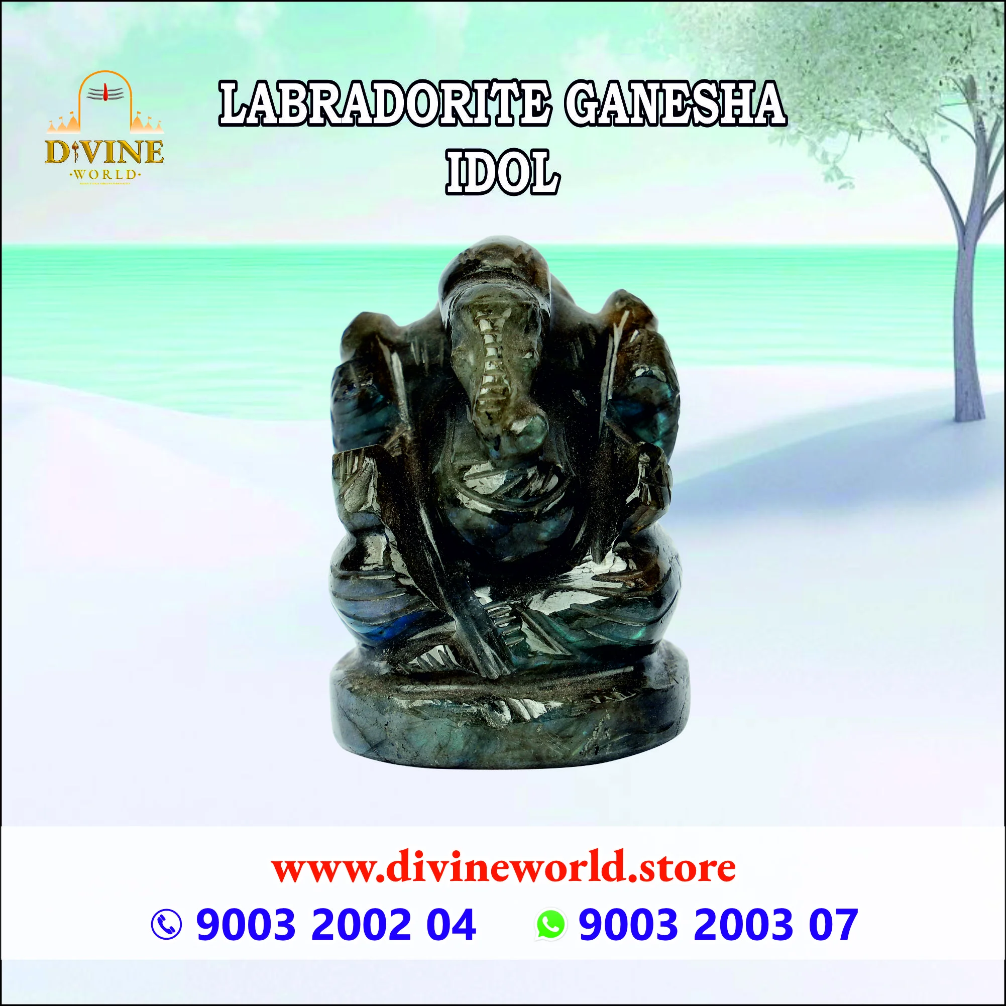 LABRADORITE GANESHA IDOL 