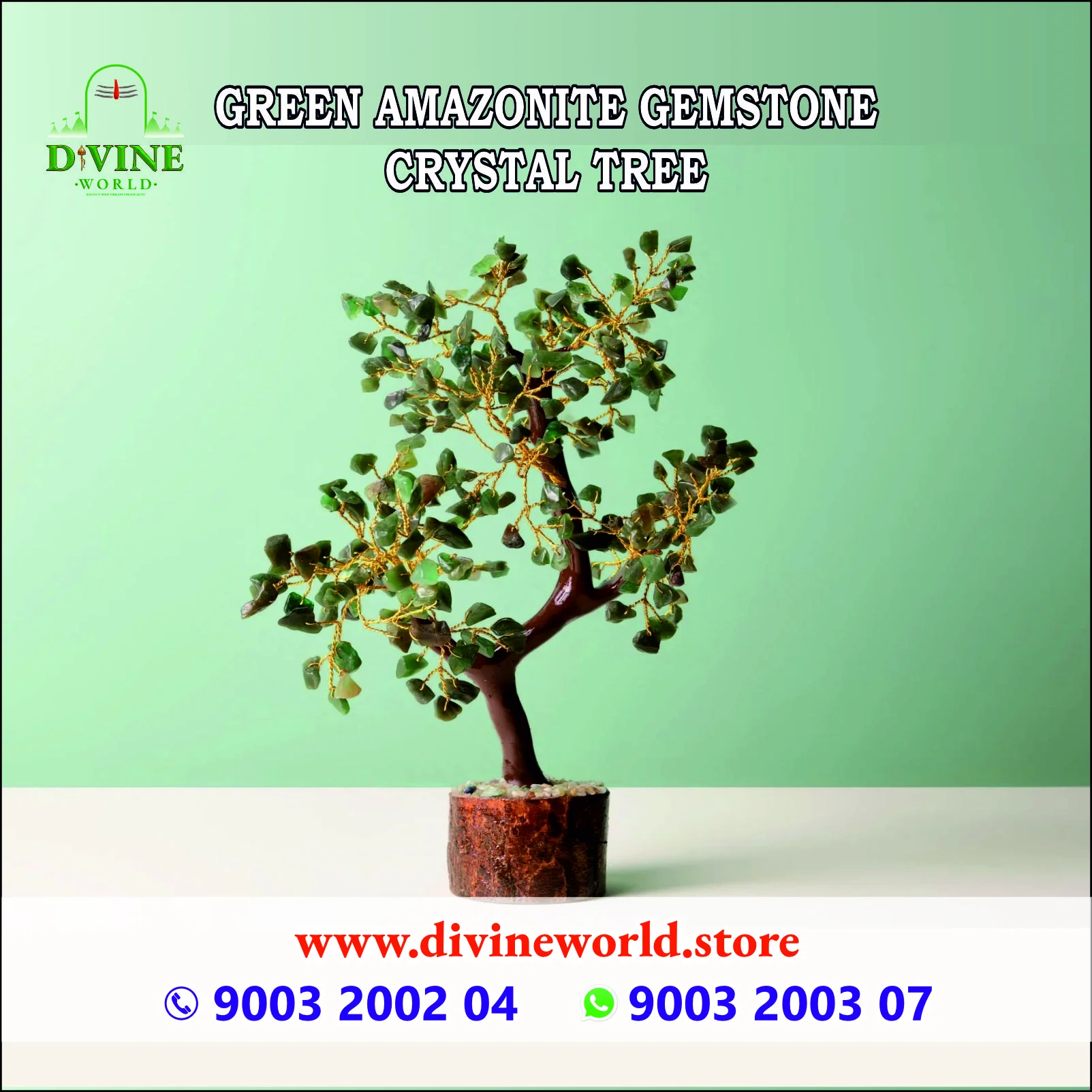 Green Amazonite Gemstone Crystal Tree