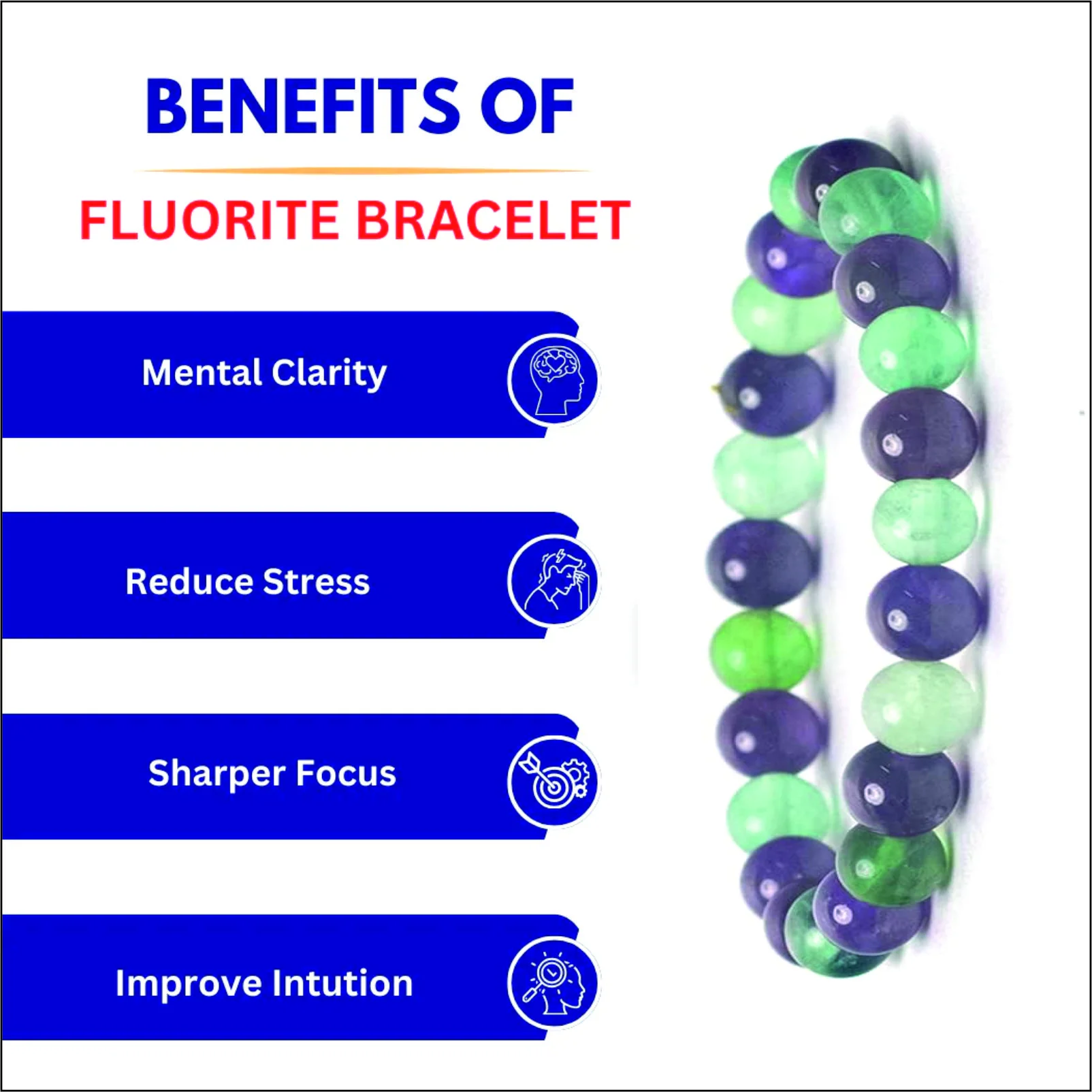 Natural Fluorite Gemstone Bracelet