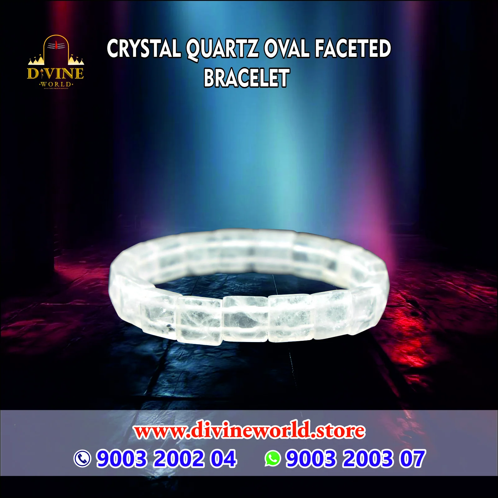 Crystal Quartz Oval Faceted Bracelet