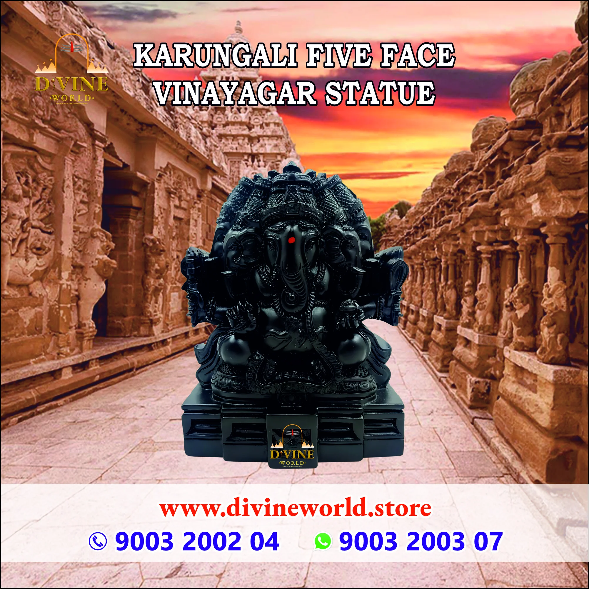KARUNGALI FIVE FACE VINAYAGAR STATUE