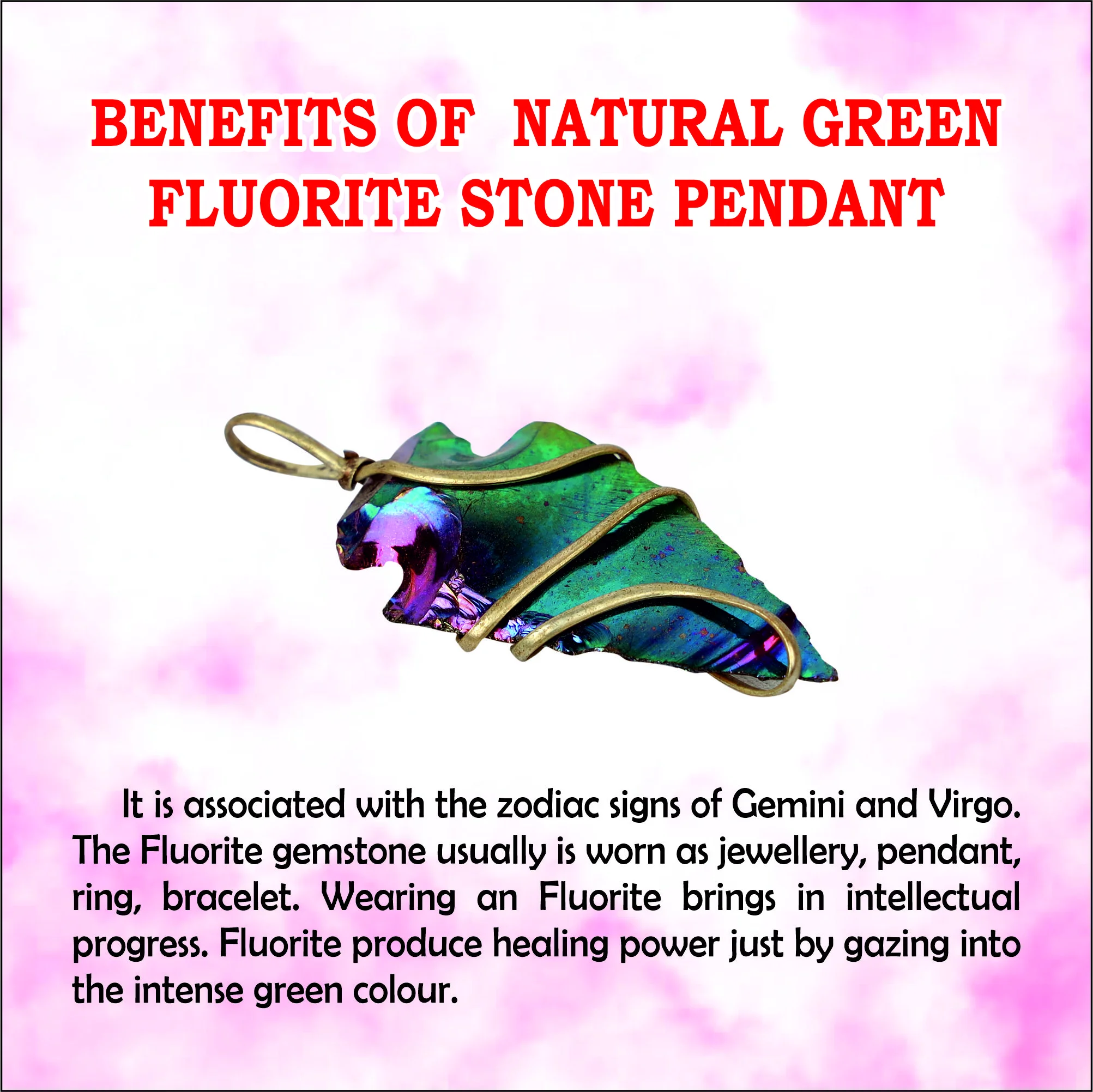 Natural Green Fluorite Stone Pendant