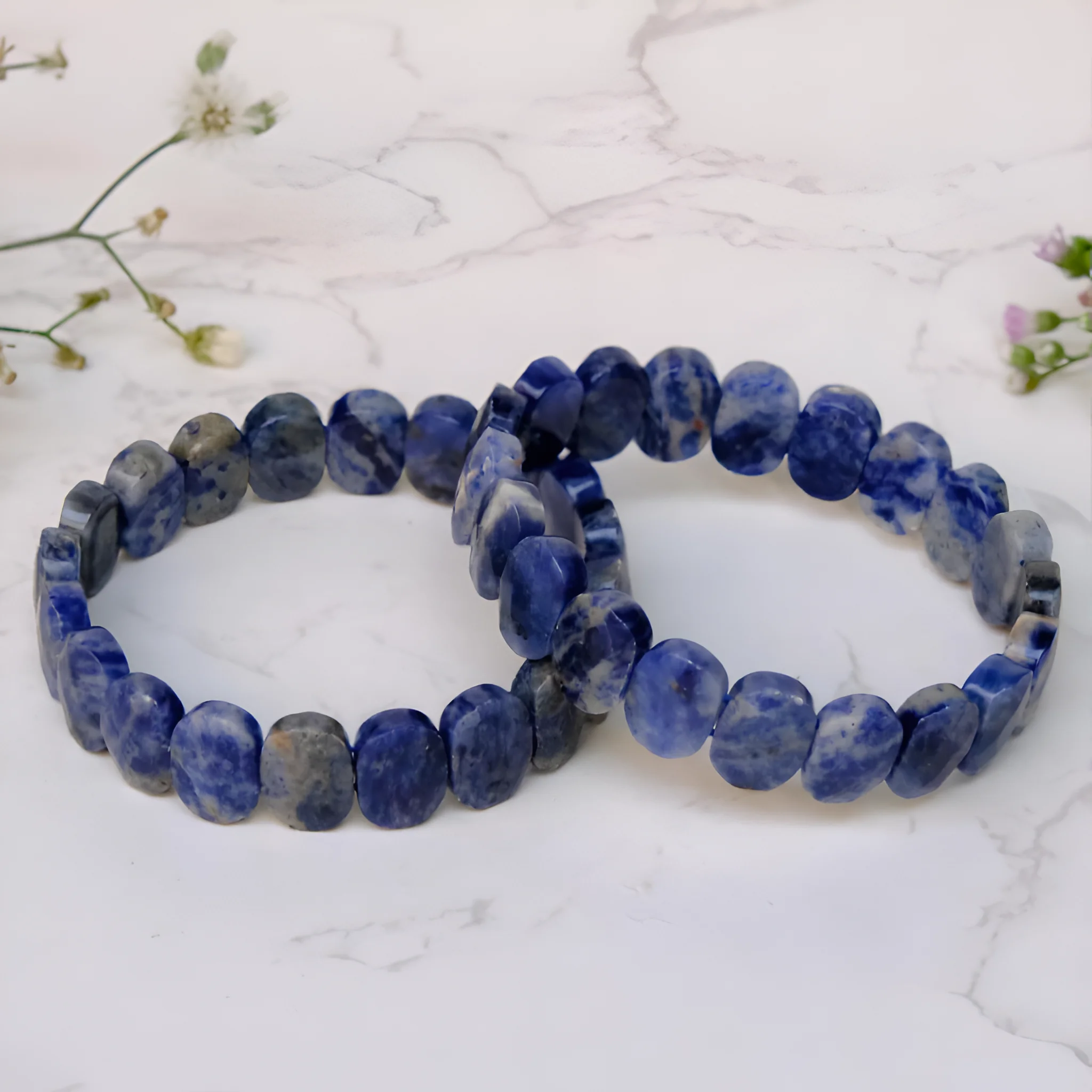 SODALITE OVEL SHAPE GEMSTONE BRACELET