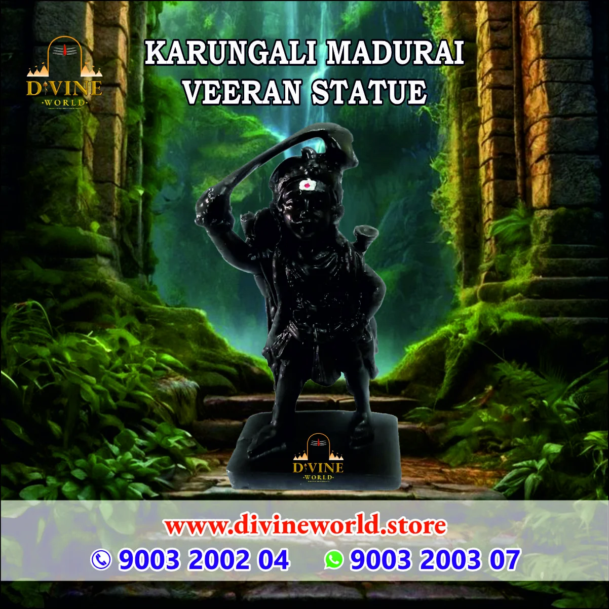 Black Madurai Veeran Statue