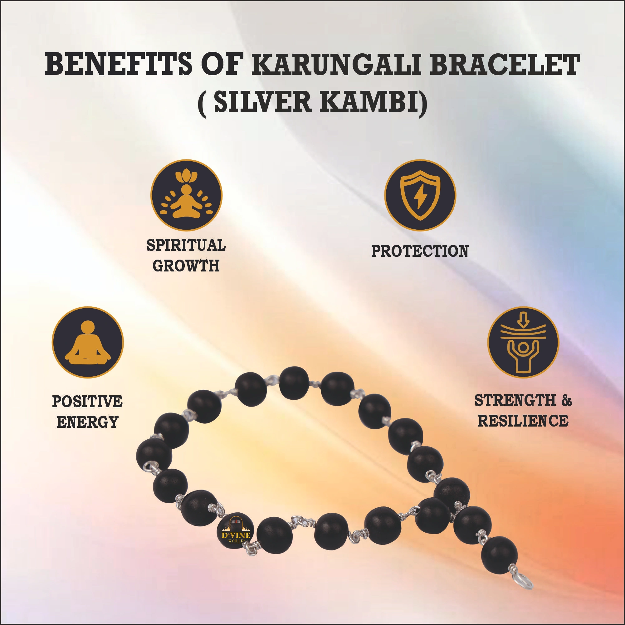Karungali Bracelet Kambi Silver