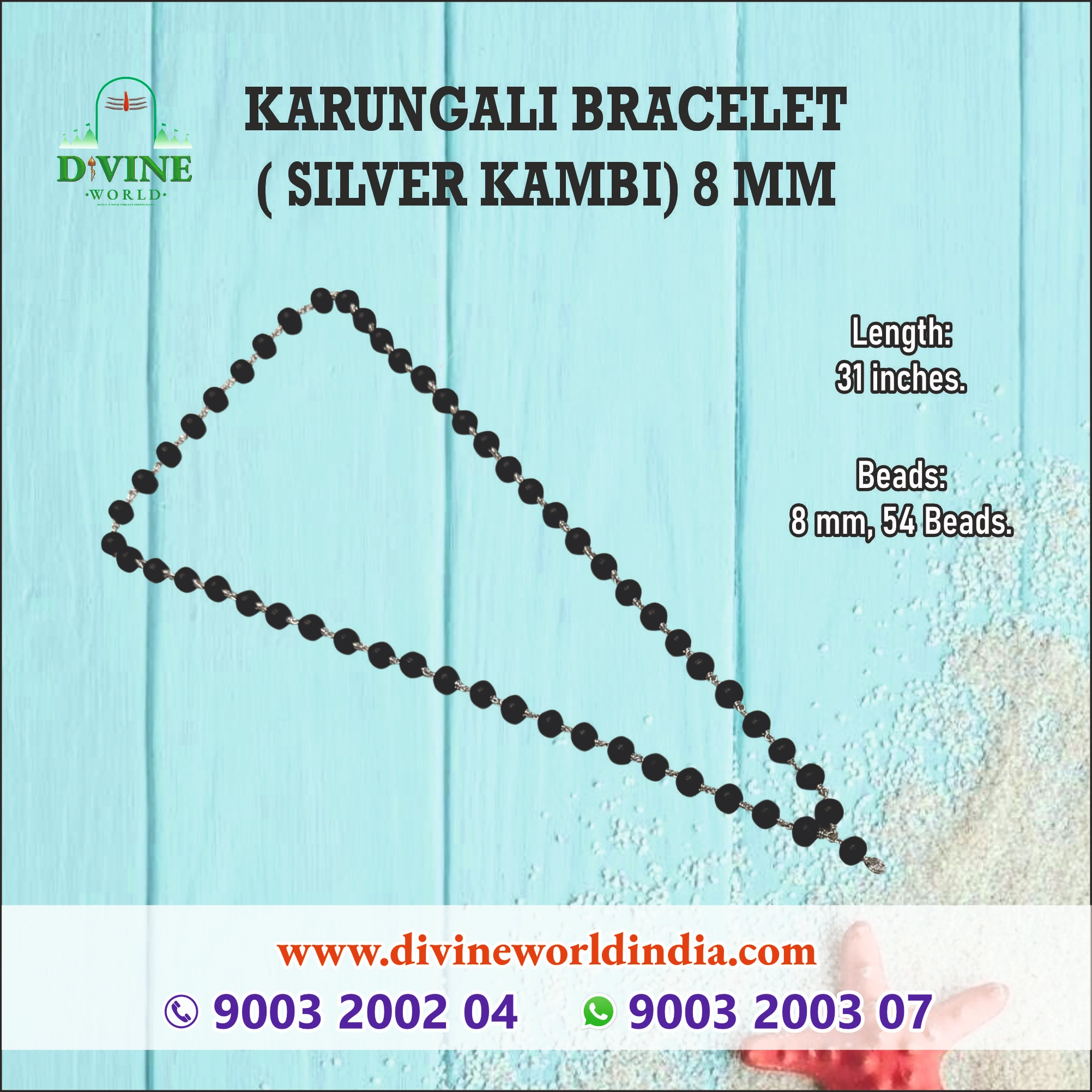 Karungali Malai Kambi 925 Silver