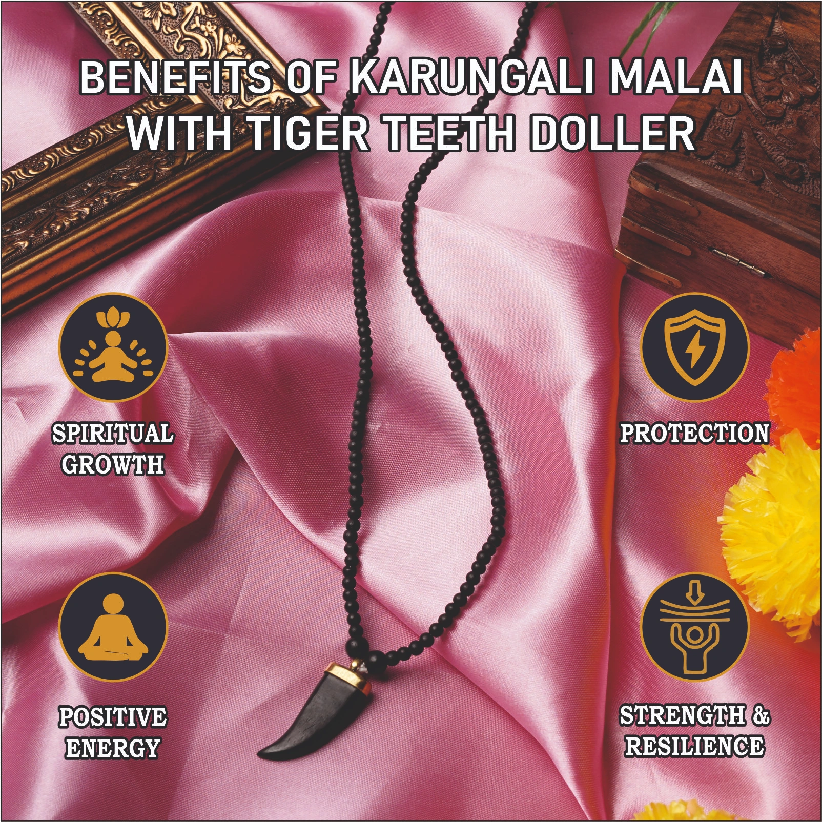 KARUNGALI MALAI 4 MM WITH TIGER TEETH DOLLER