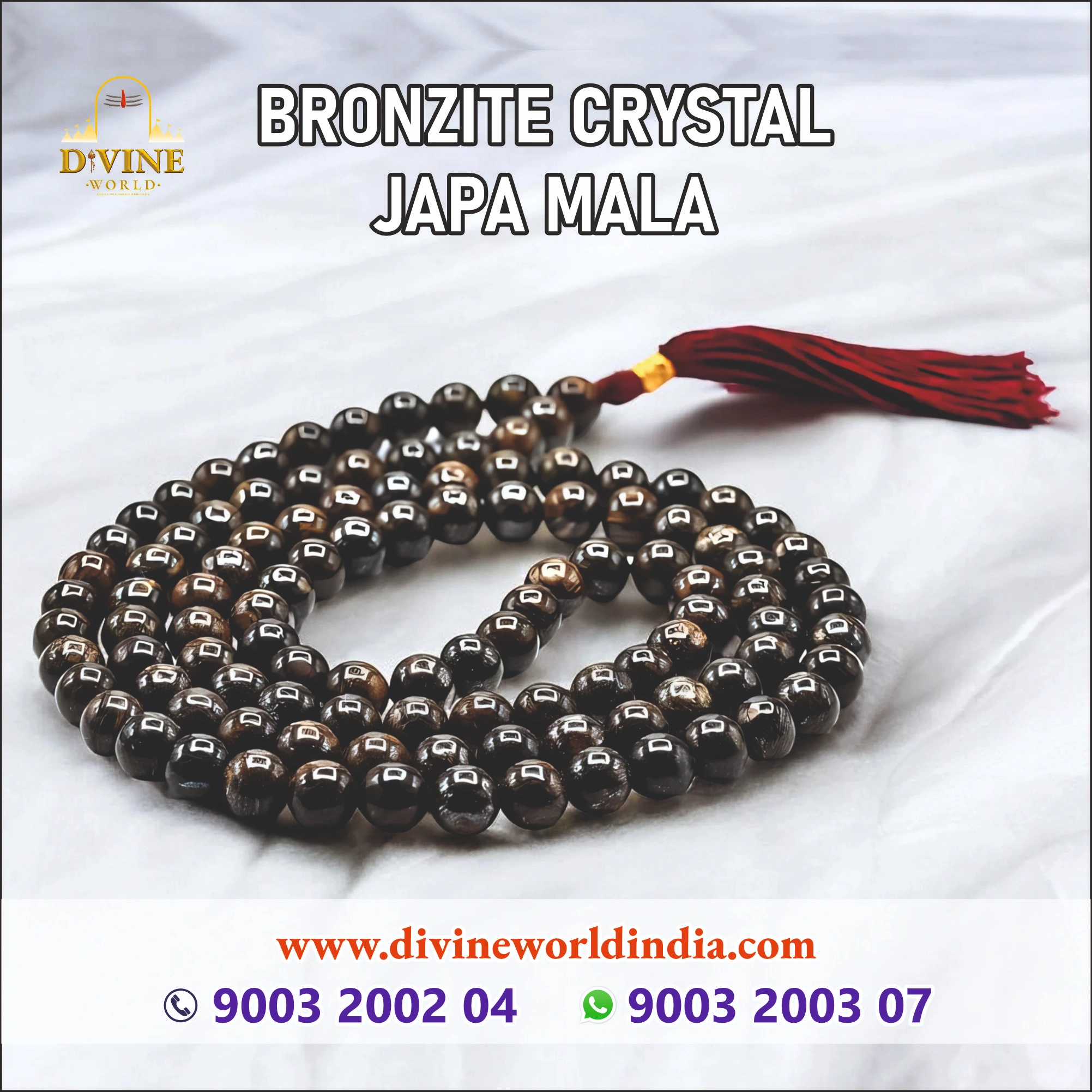 Natural Bronzite  Mala