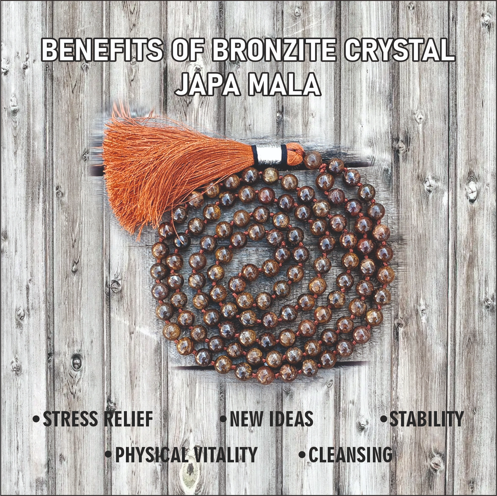 Natural Bronzite  Mala