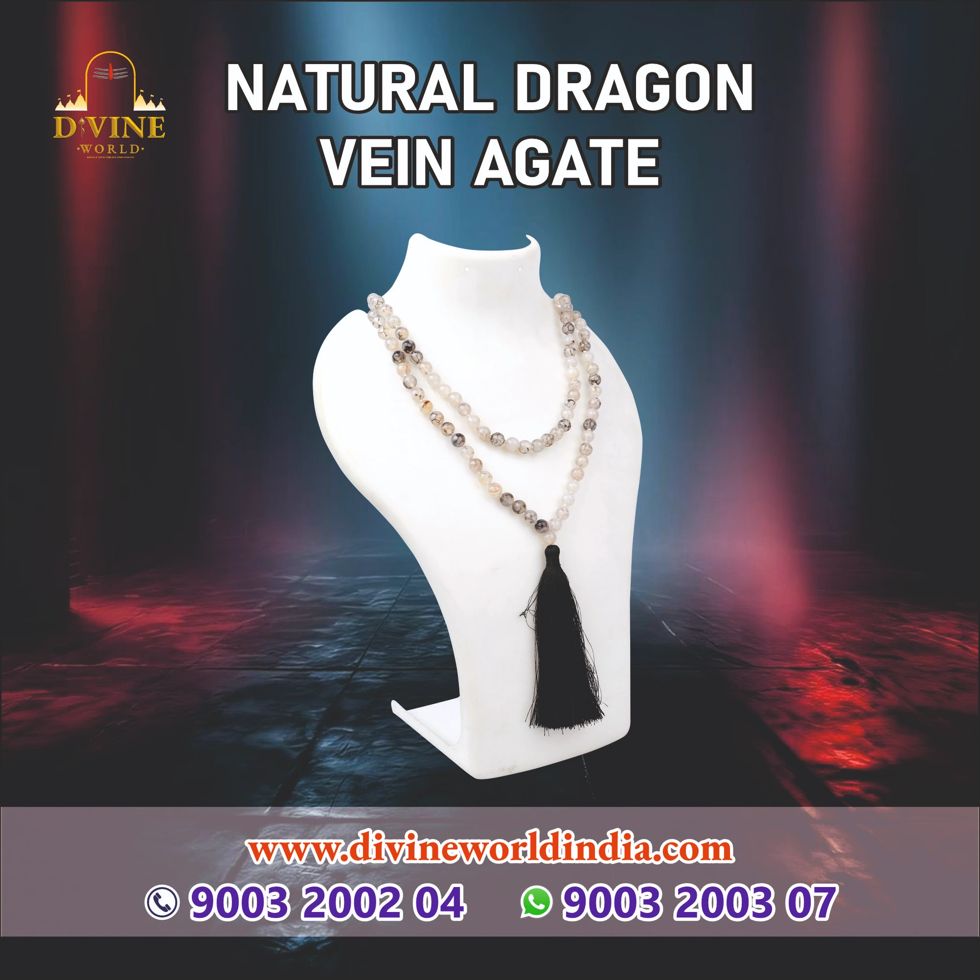 Natural Dragon Vein Agate Malai