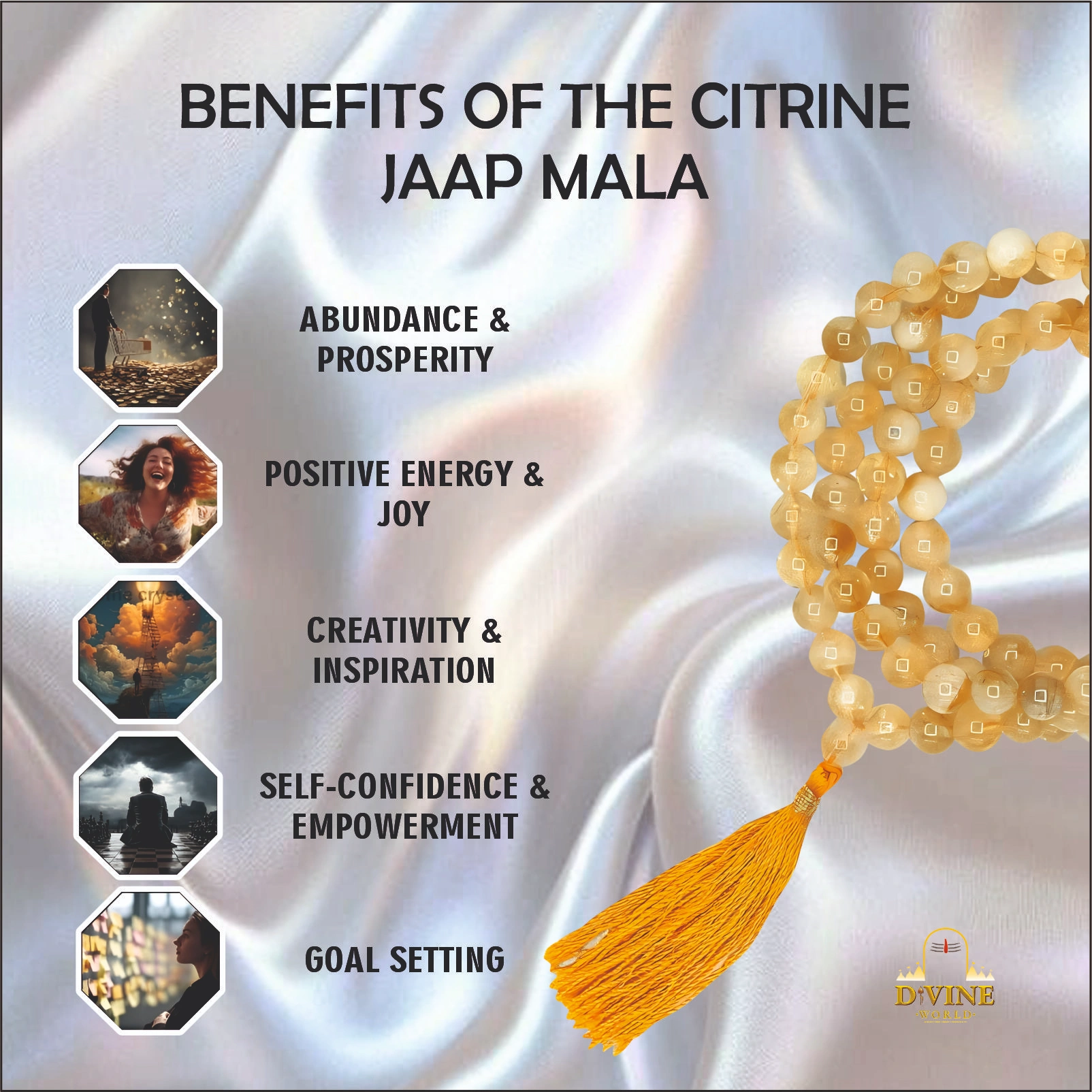 Natural Citrine Mala 