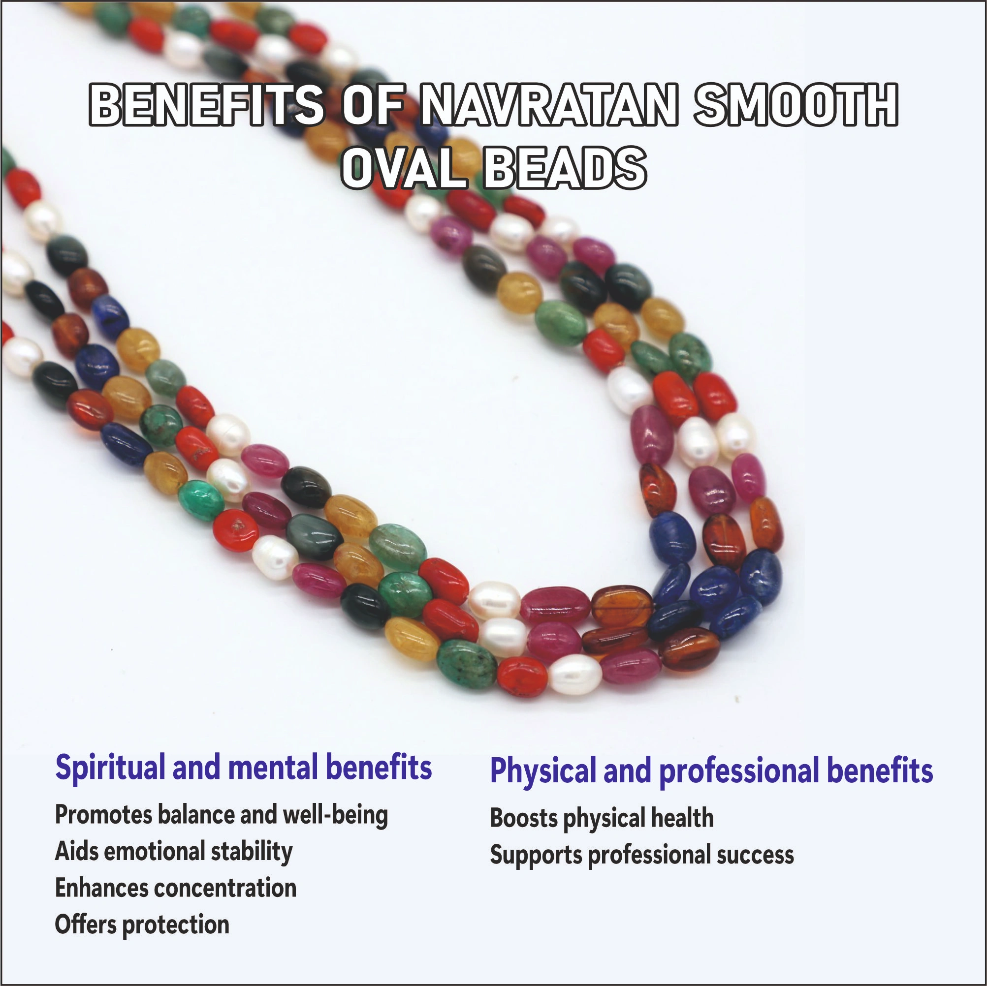 NAVRATAN SMOOTH  OVAL BEADS