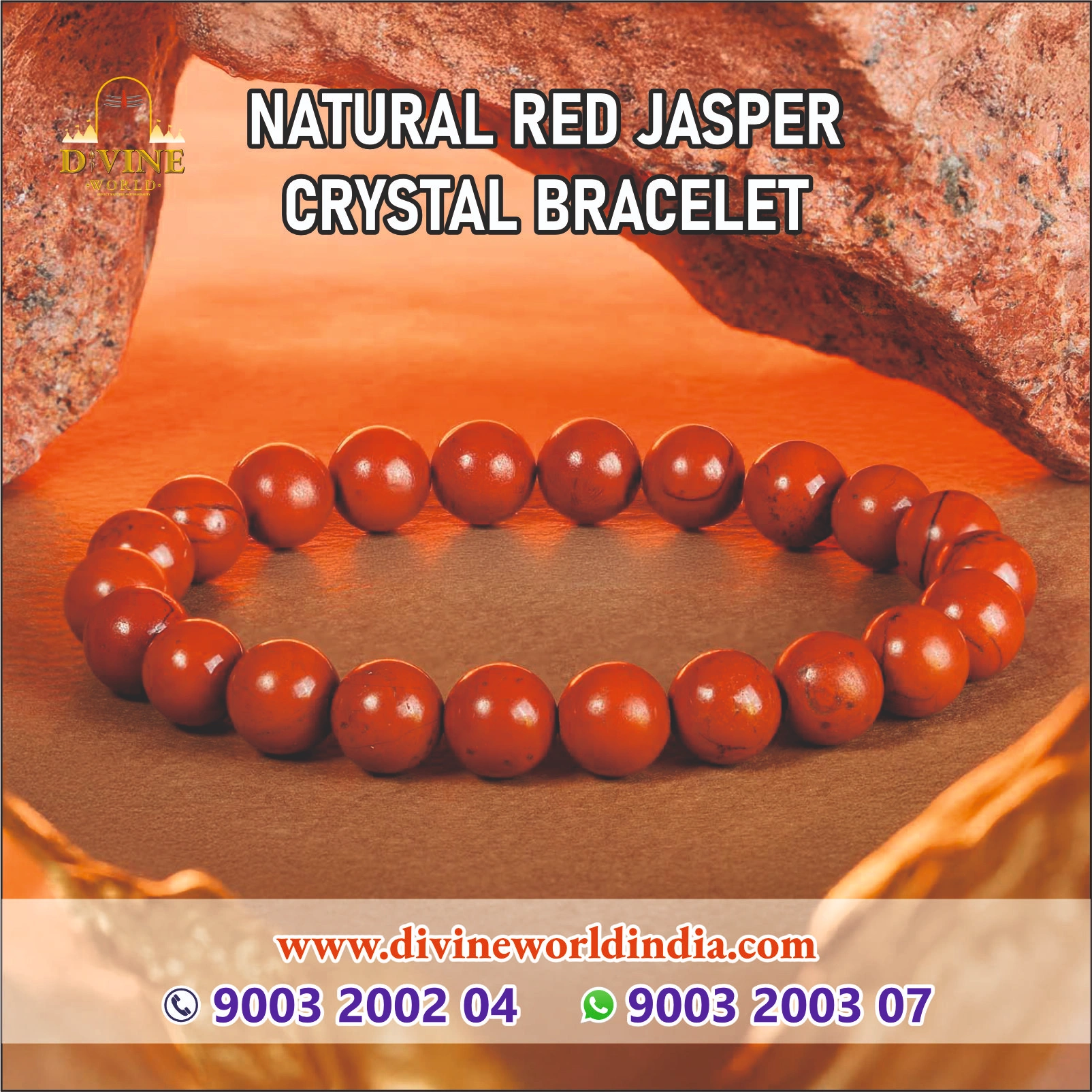 Natural Red Jasper Bracelet
