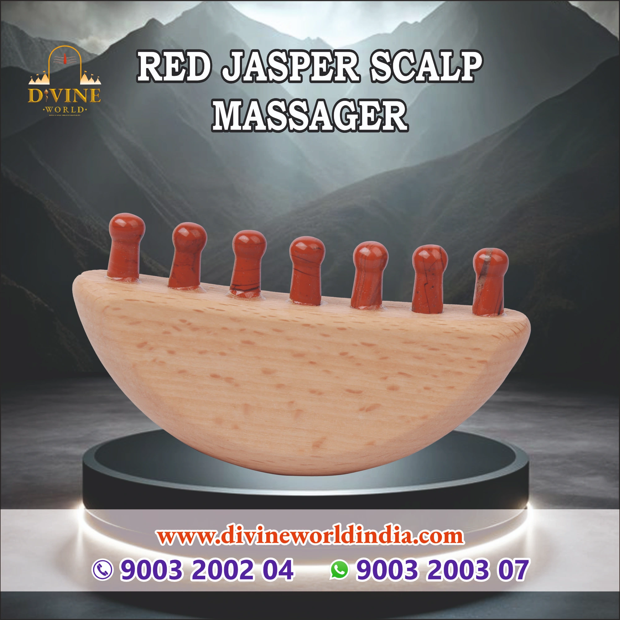 Red Jasper Scalp Massager
