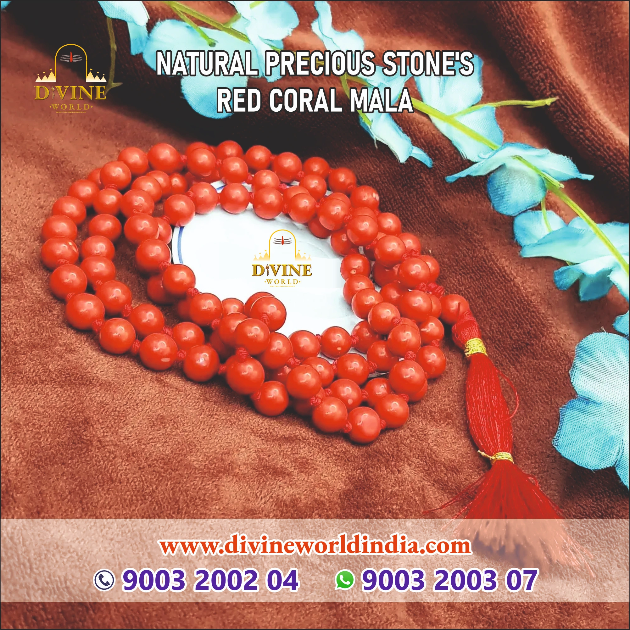  NATURAL PRECIOUS  STONE'S RED CORAL MALA