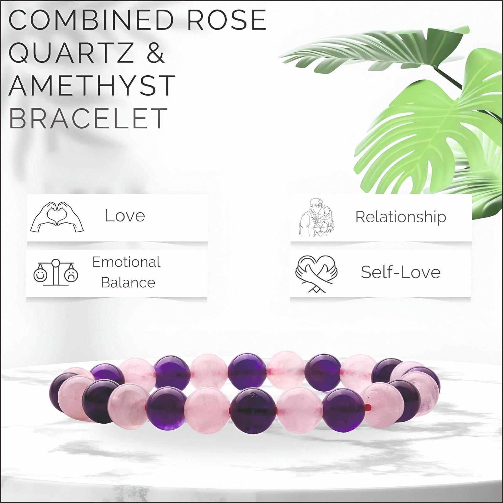 Rose Quarts Amethyst Bracelet