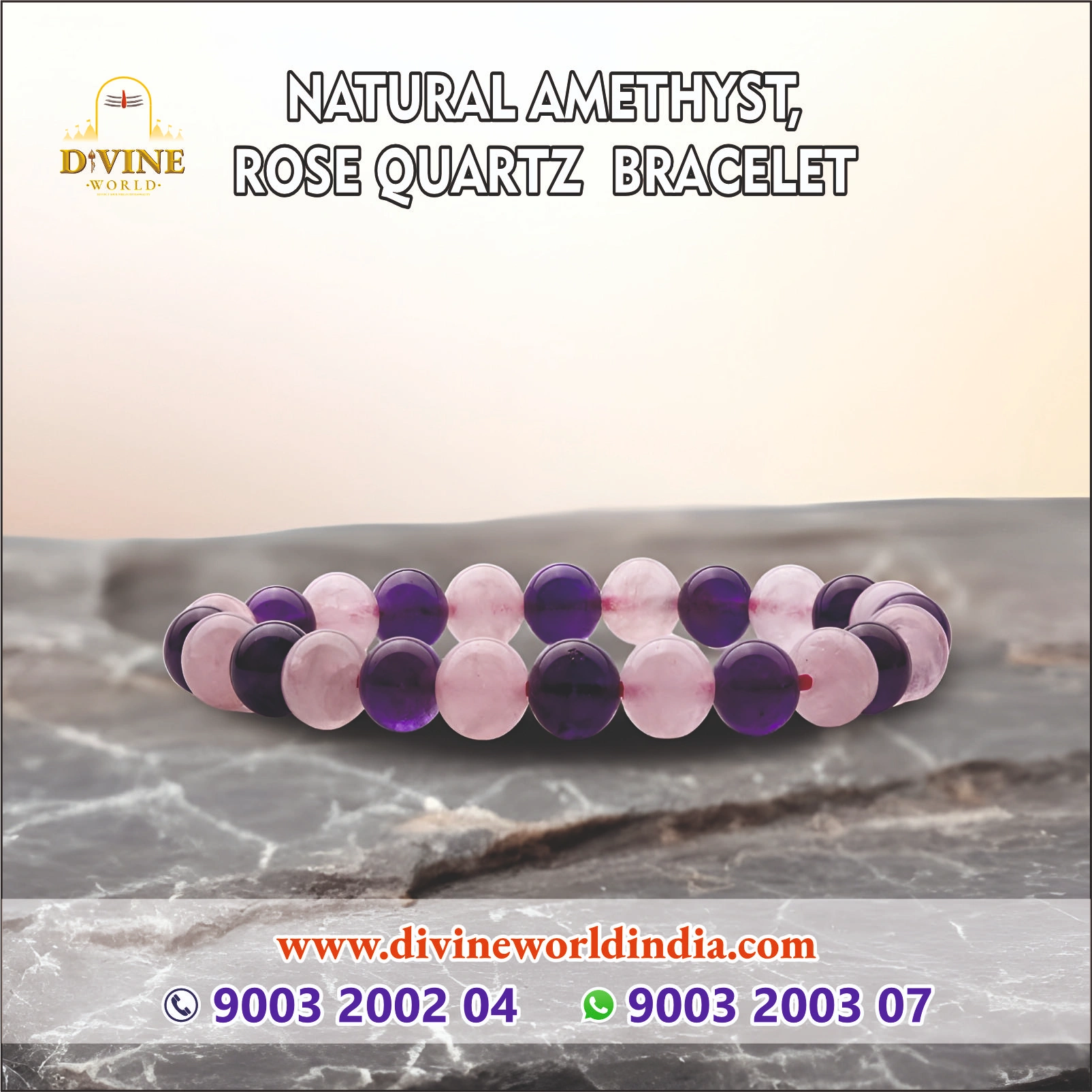 Rose Quarts Amethyst Bracelet
