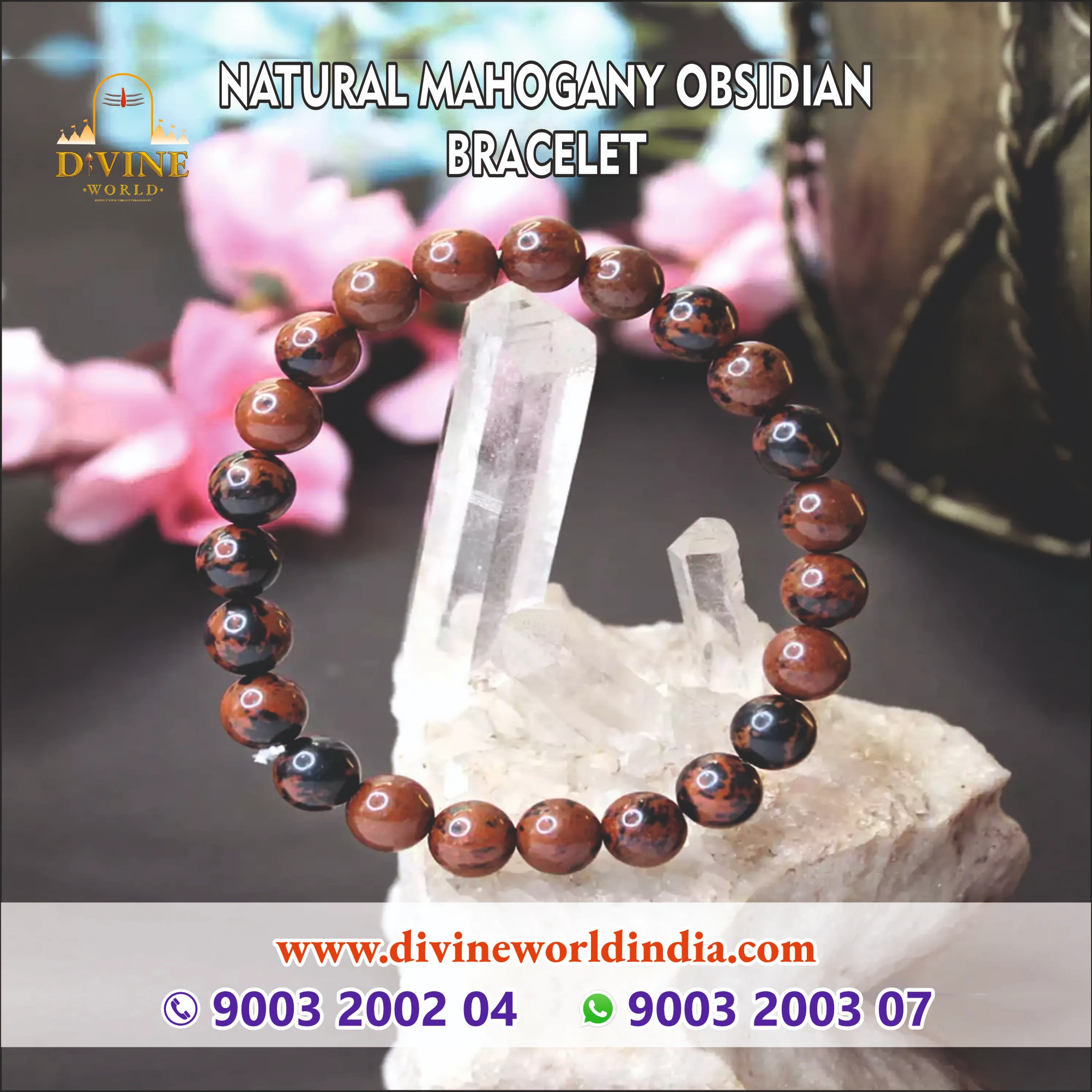    Natural Mahogany Obsidian Bracelet