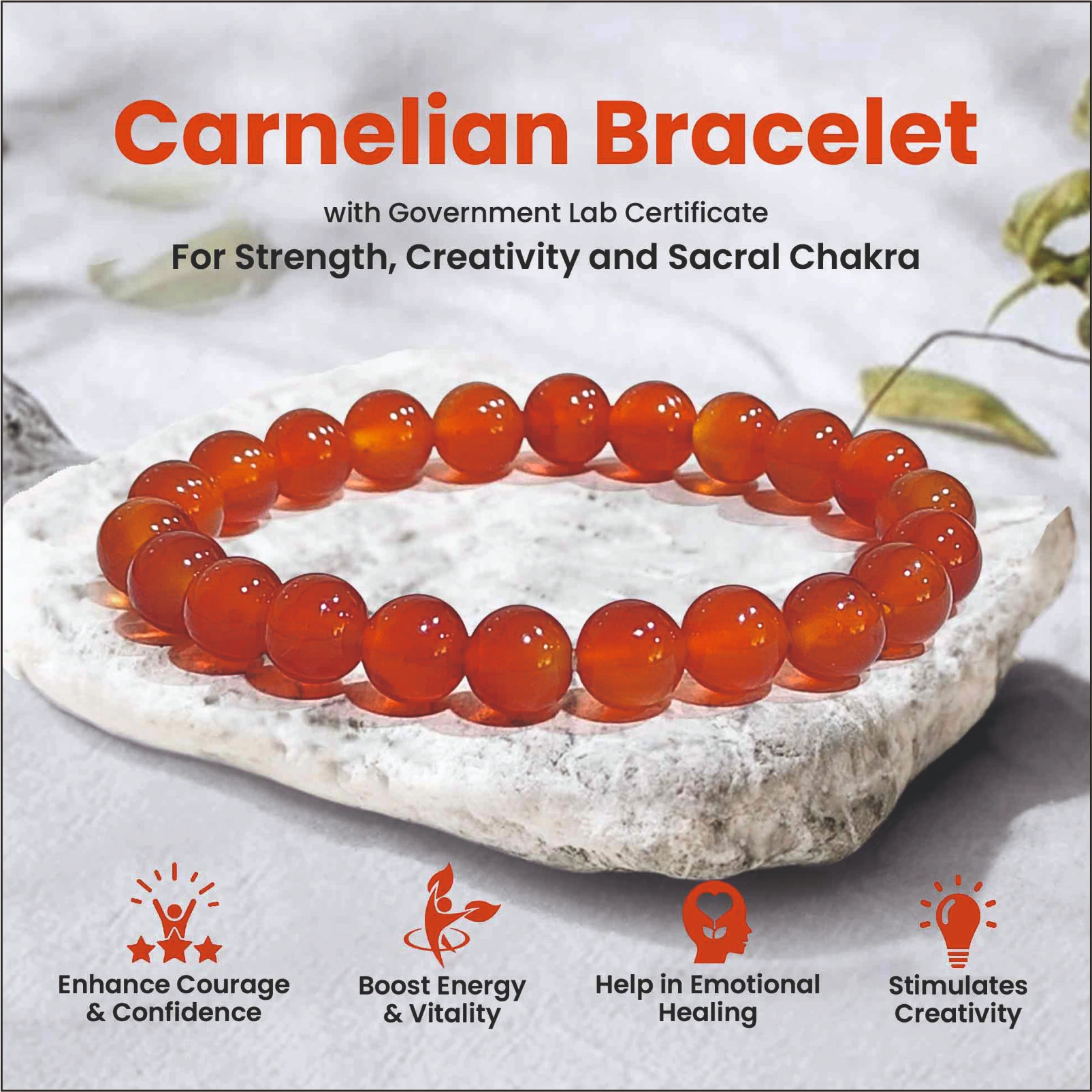 Red Carnelian Crystal Bracelet