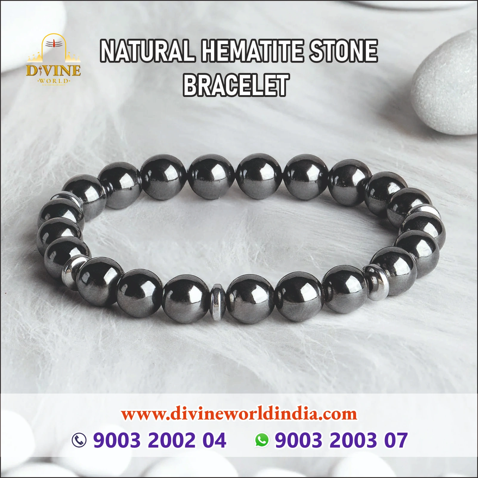 Natural  Hematite Stone Bracelet     