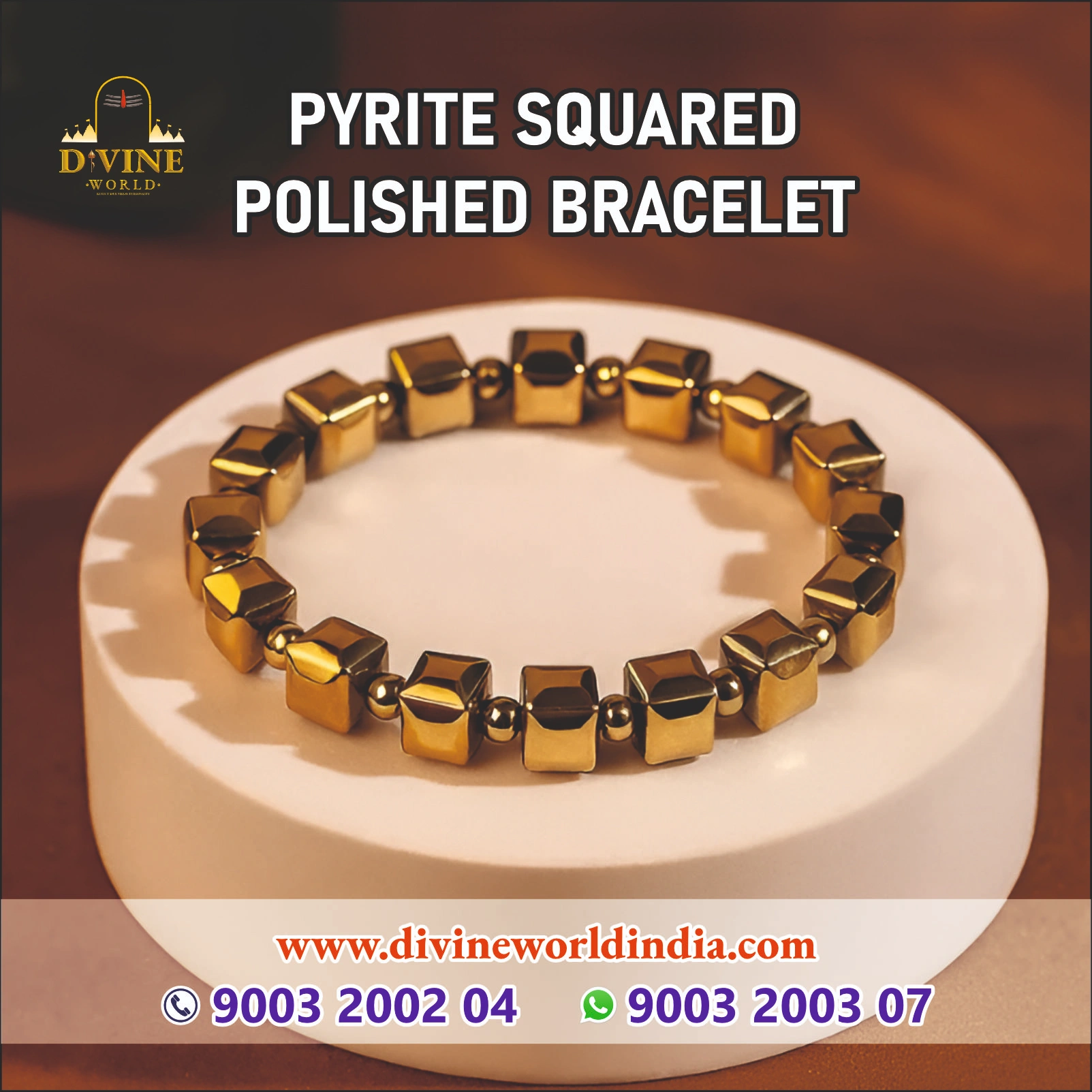 PYRITE SQUARED  POLISHED BRACELET