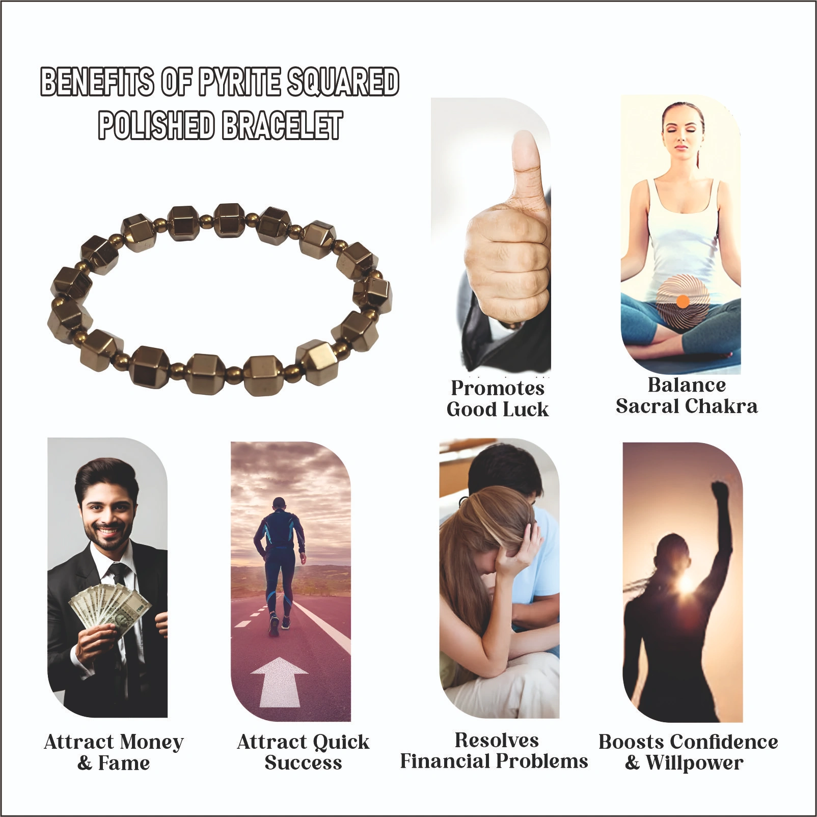 PYRITE SQUARED  POLISHED BRACELET