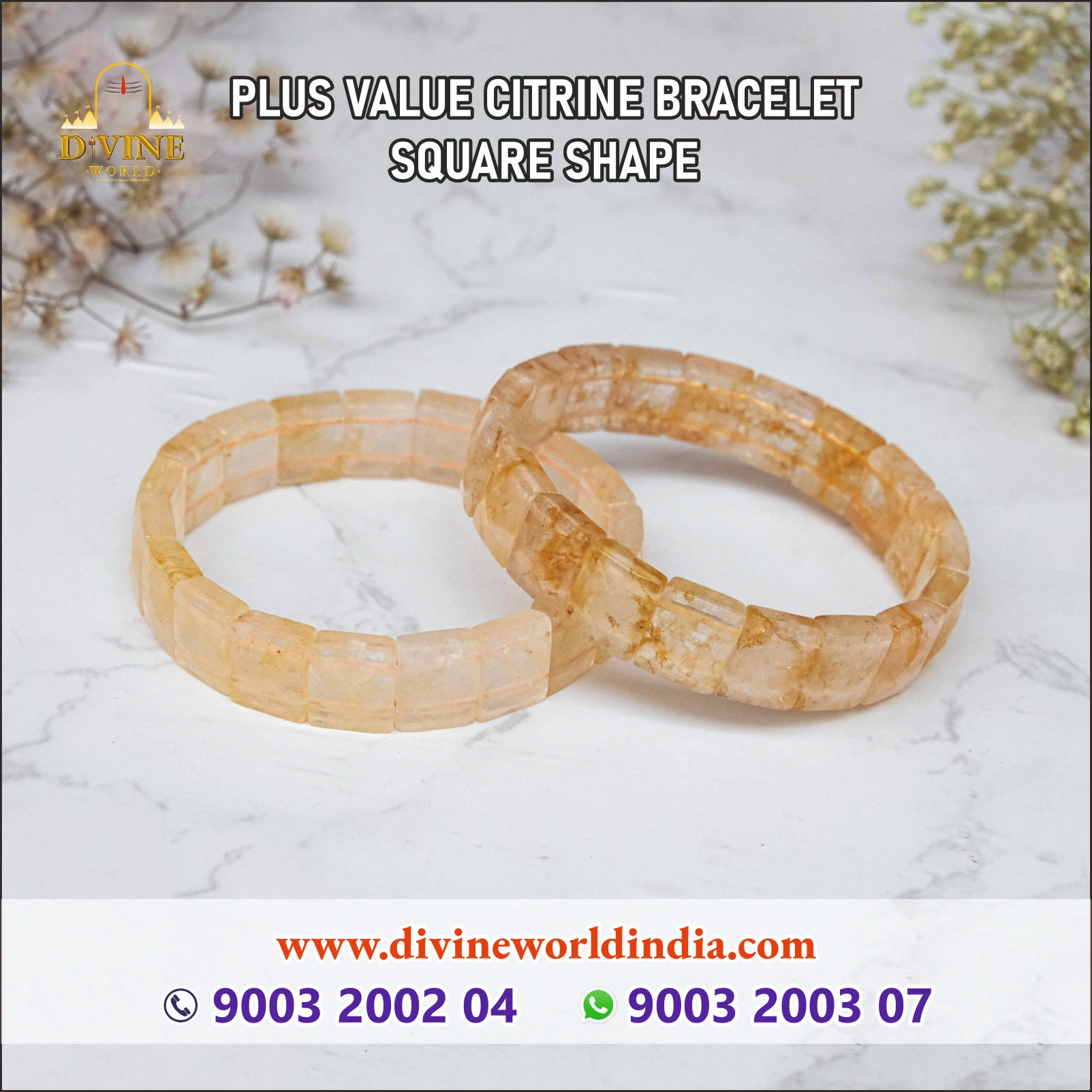 PLUS VALUE CITRINE BRACELET SQUARE SHAPE 