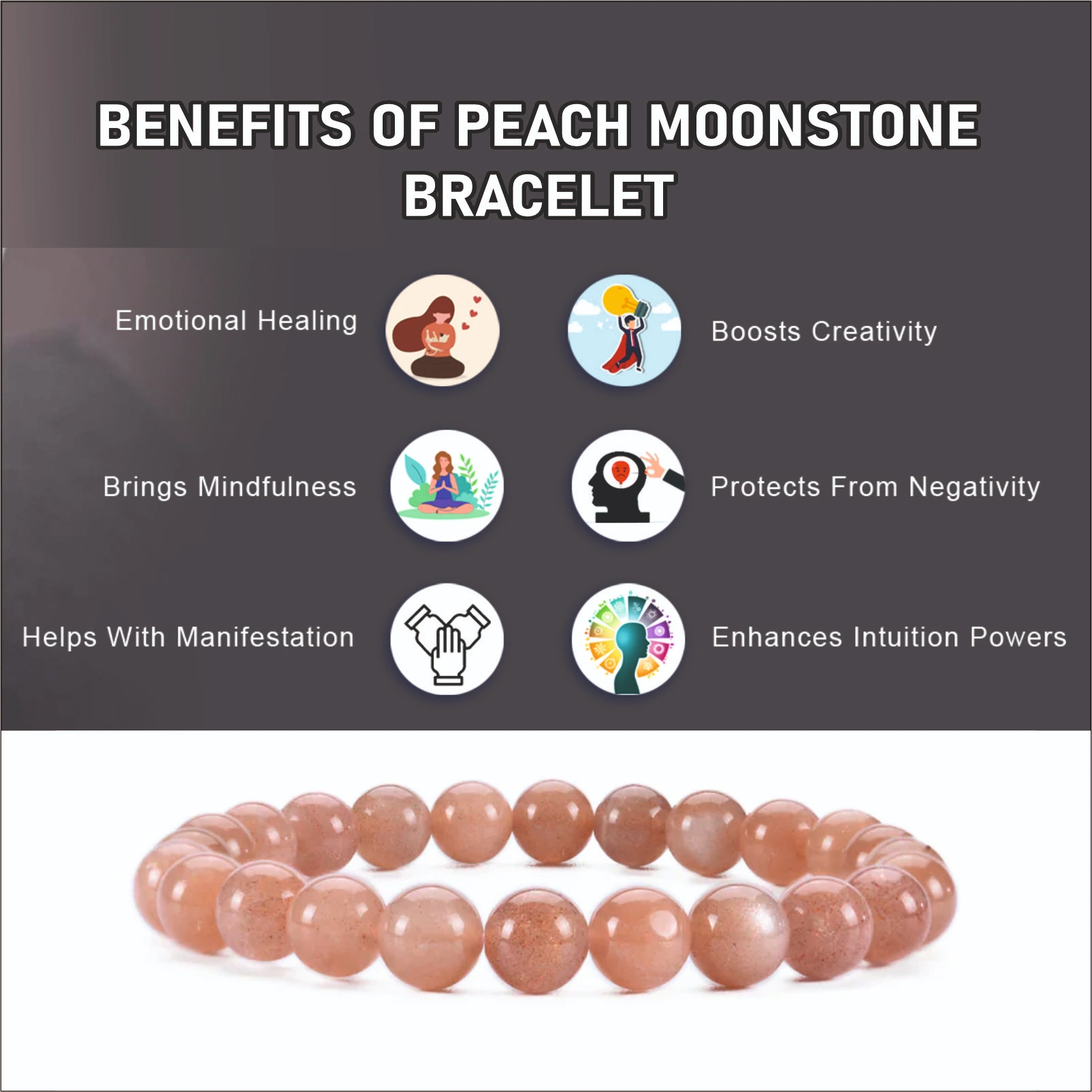 Peach Moonstone Bracelet