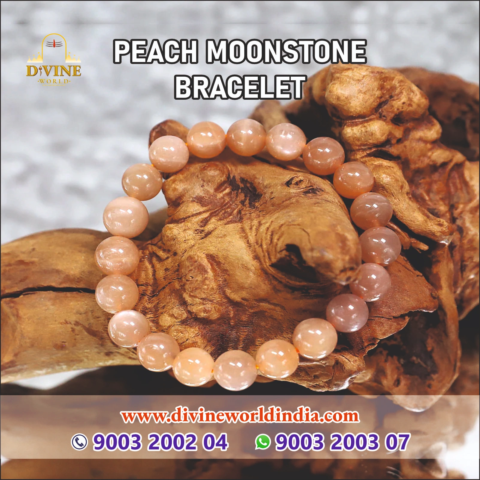 Peach Moonstone Bracelet