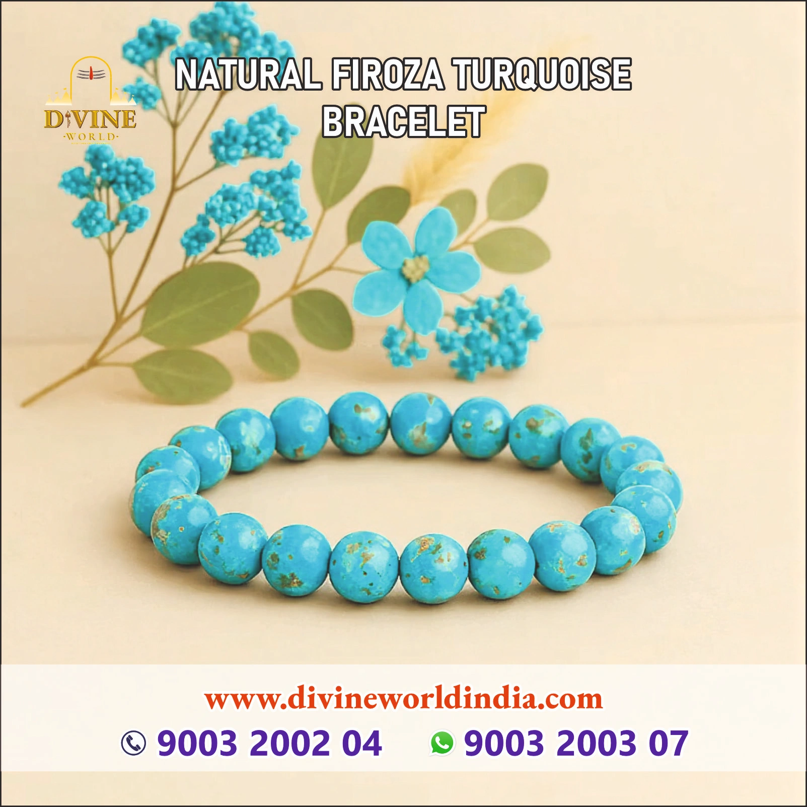 Natural Firoza Turquoise Bracelet