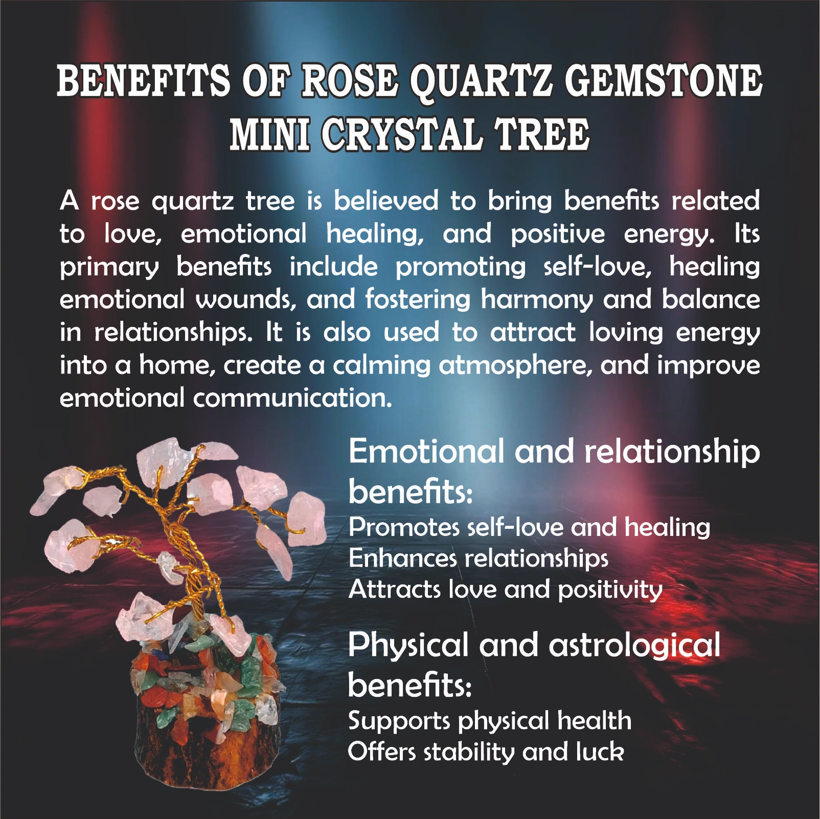 Rose Quartz Gemstone Mini Crystal Tree