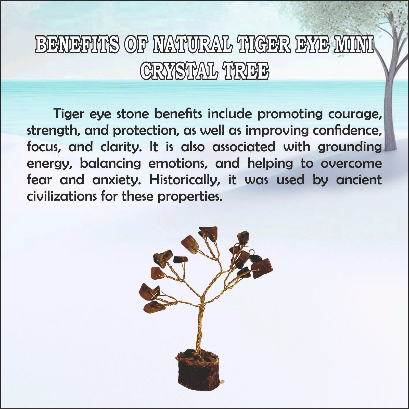 Natural Tiger Eye Mini Crystal Tree