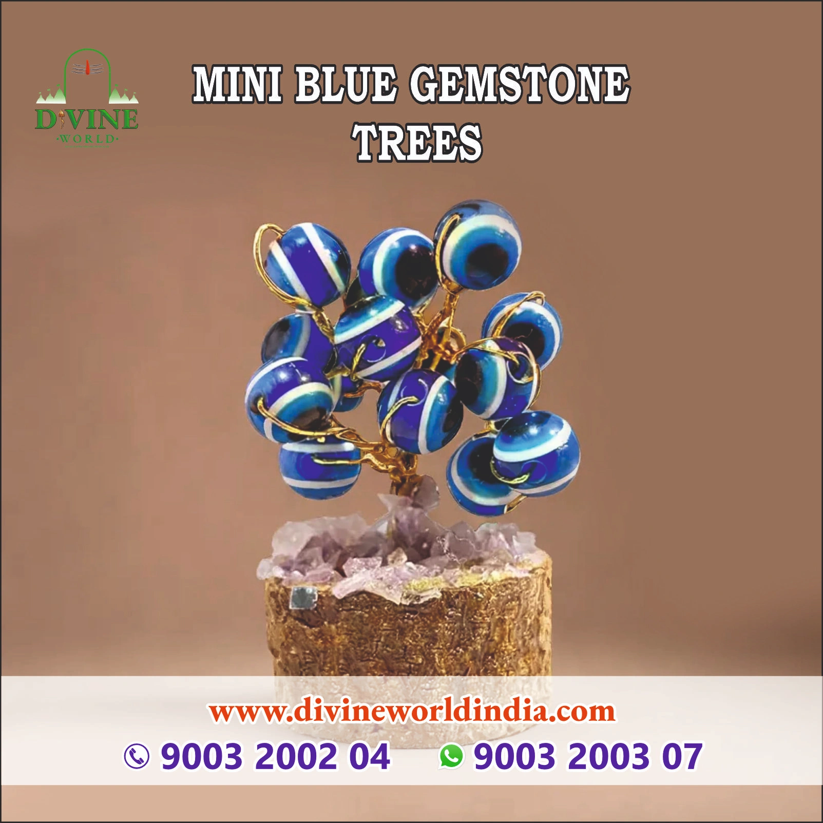 MINI BLUE GEMSTONE  TREES