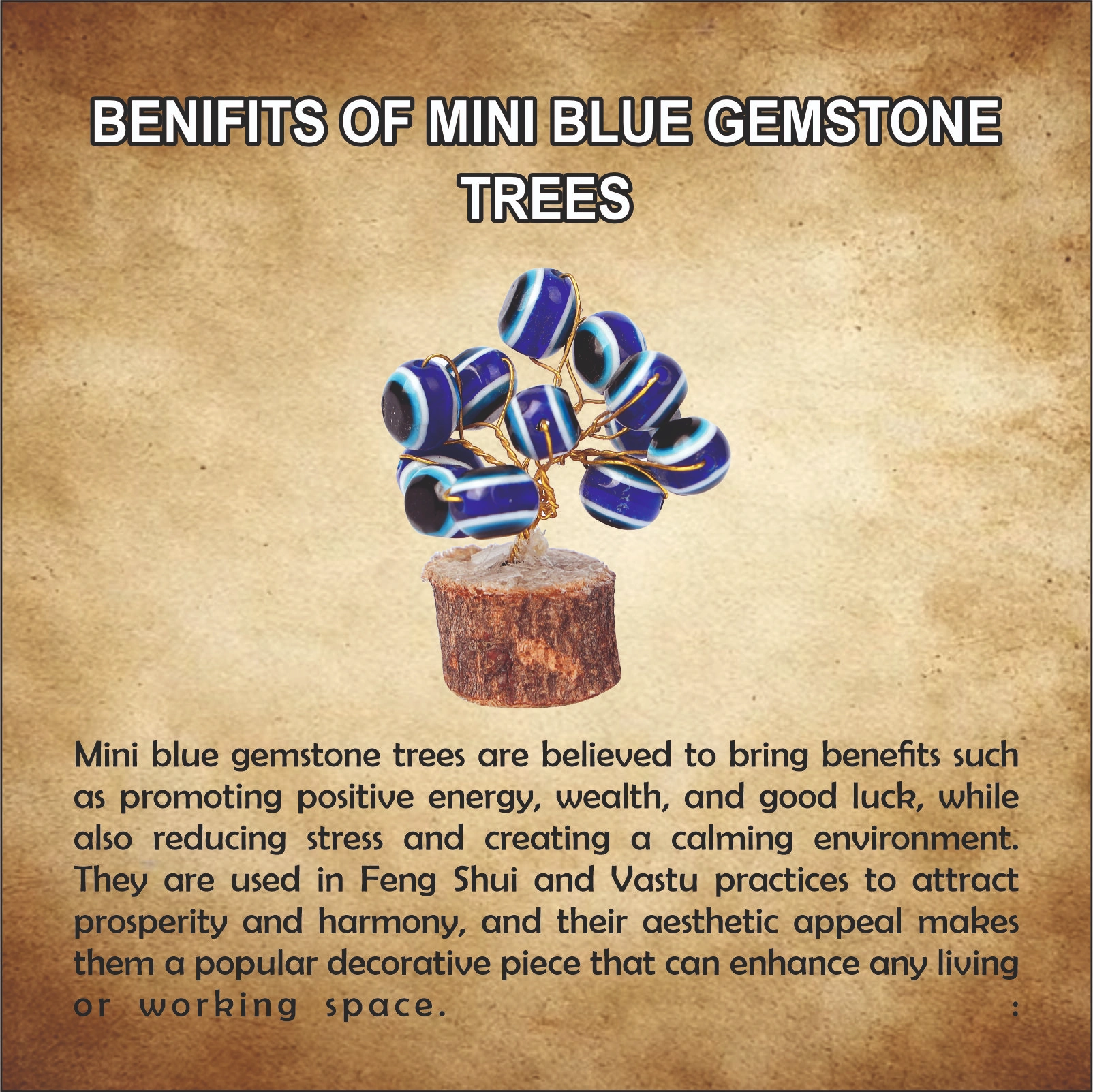 MINI BLUE GEMSTONE  TREES