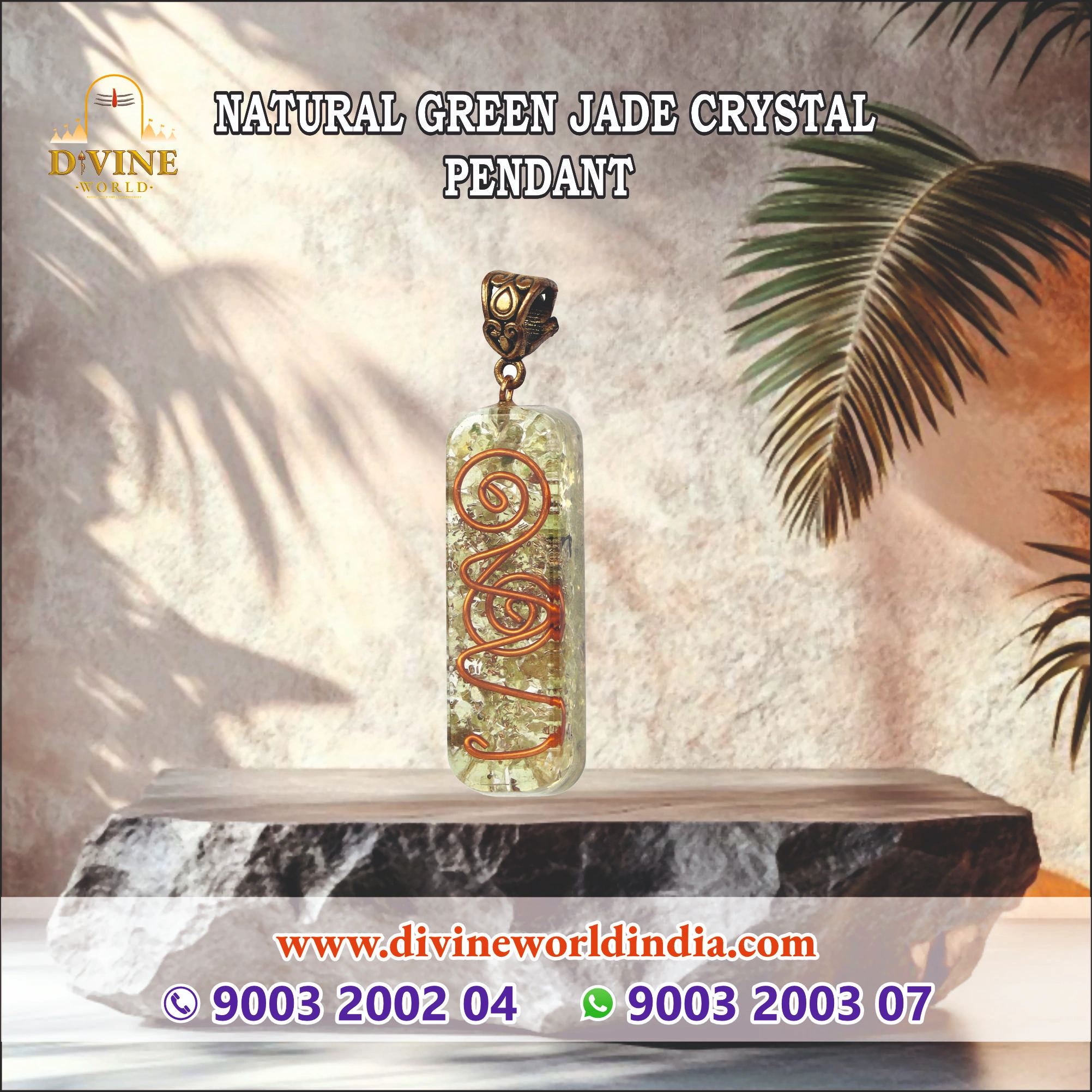 Natural Green Jade Crystal pendant