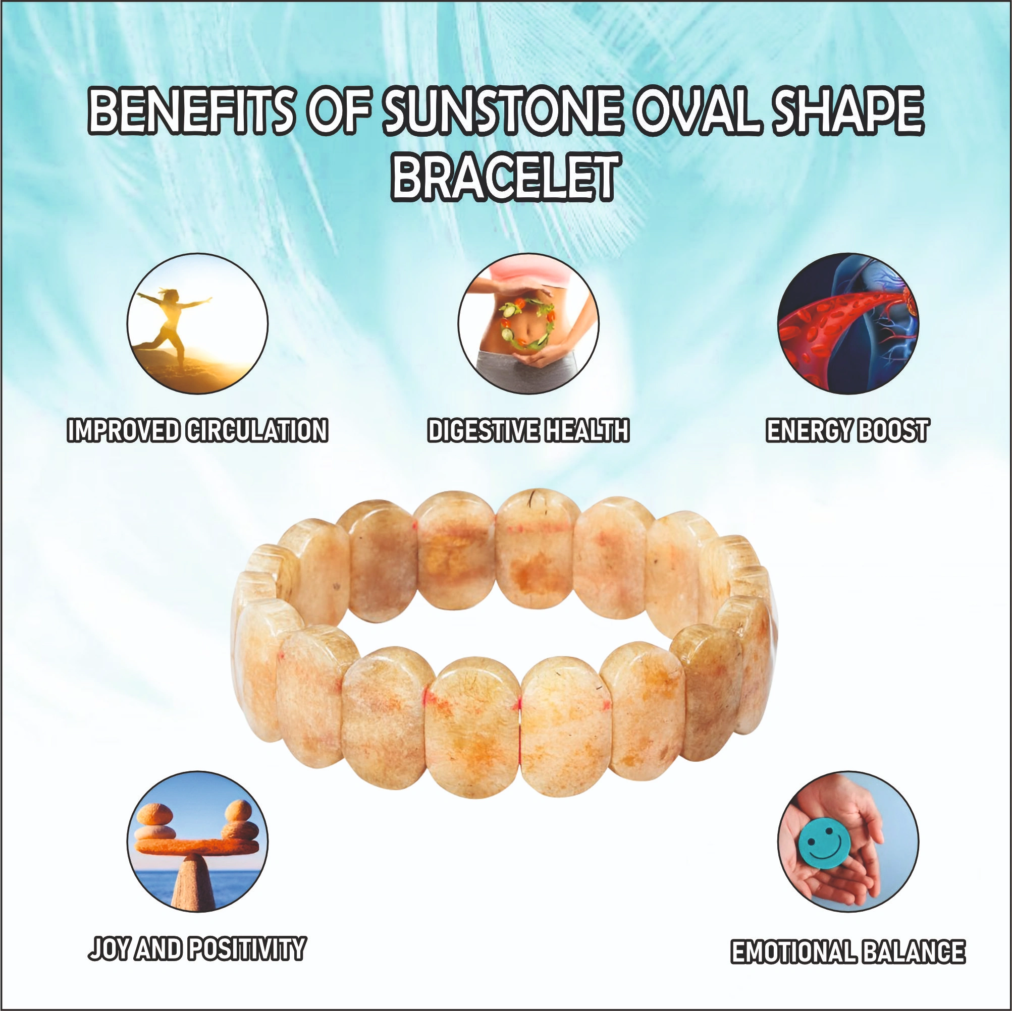 Sunstone Oval Shape Bracelet