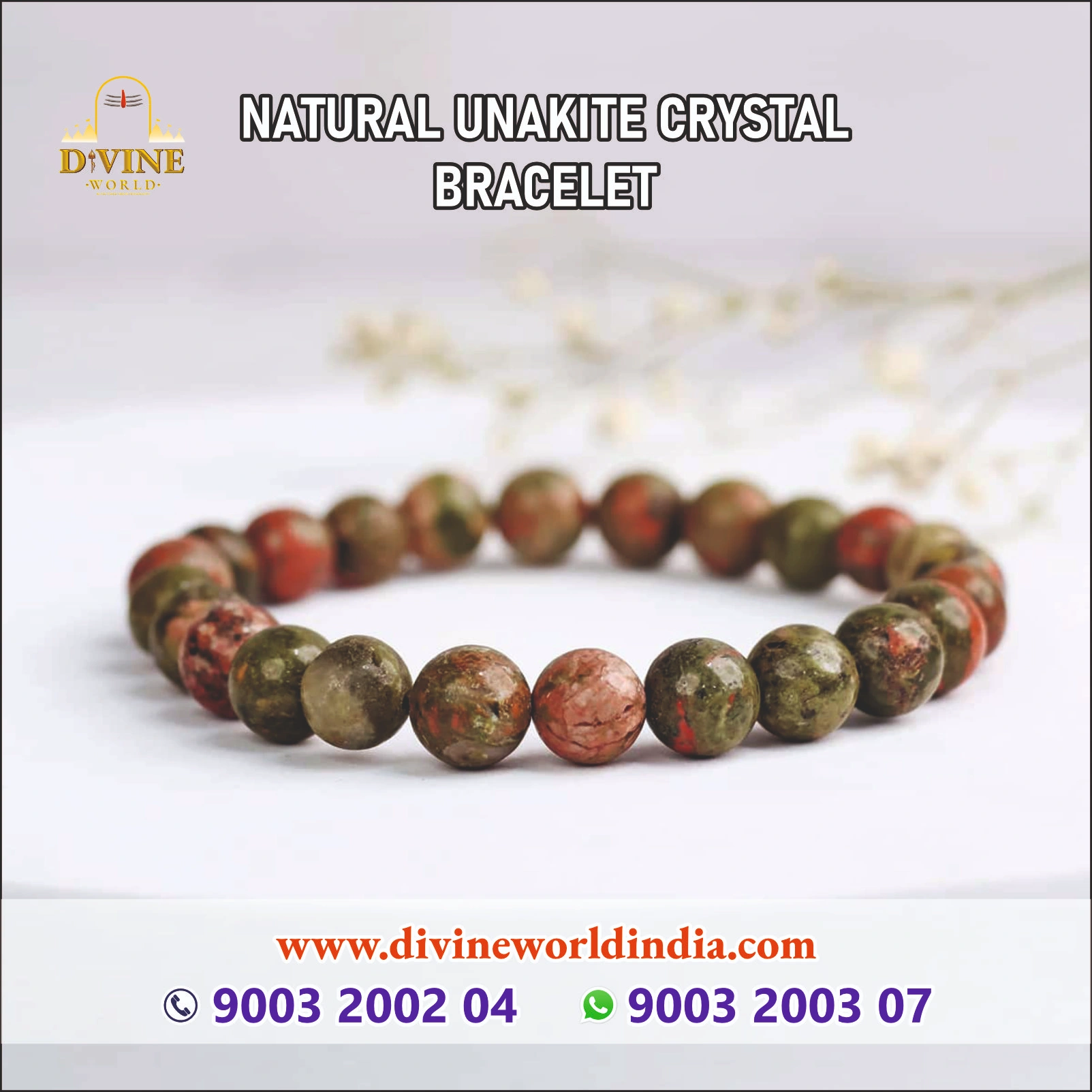 Natural Unakite Crystal Bracelet